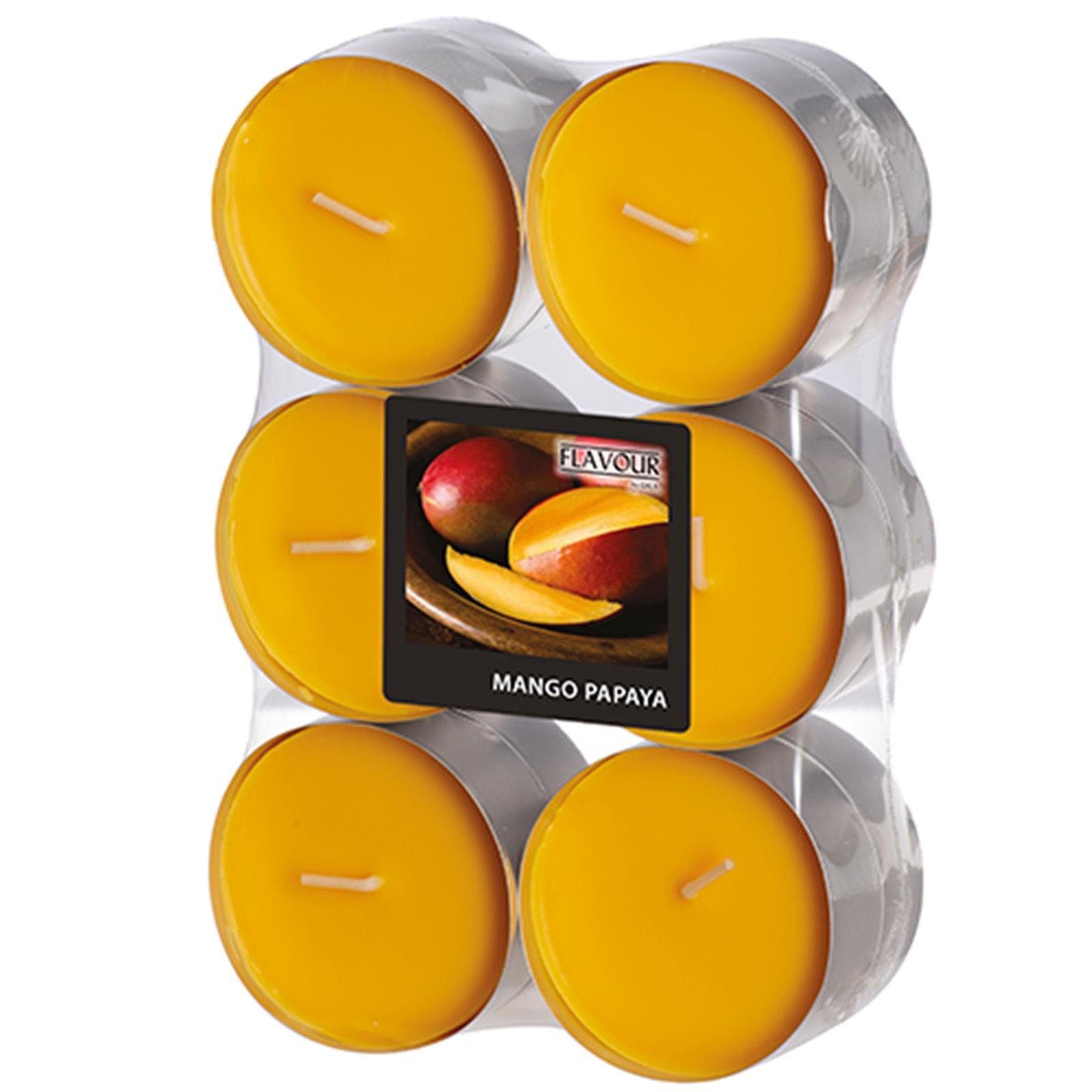 Gala Kerzen Duftkerze Maxi Duftlichte Ø 58 mm · 24 mm Mango-Papaya (12-tlg)
