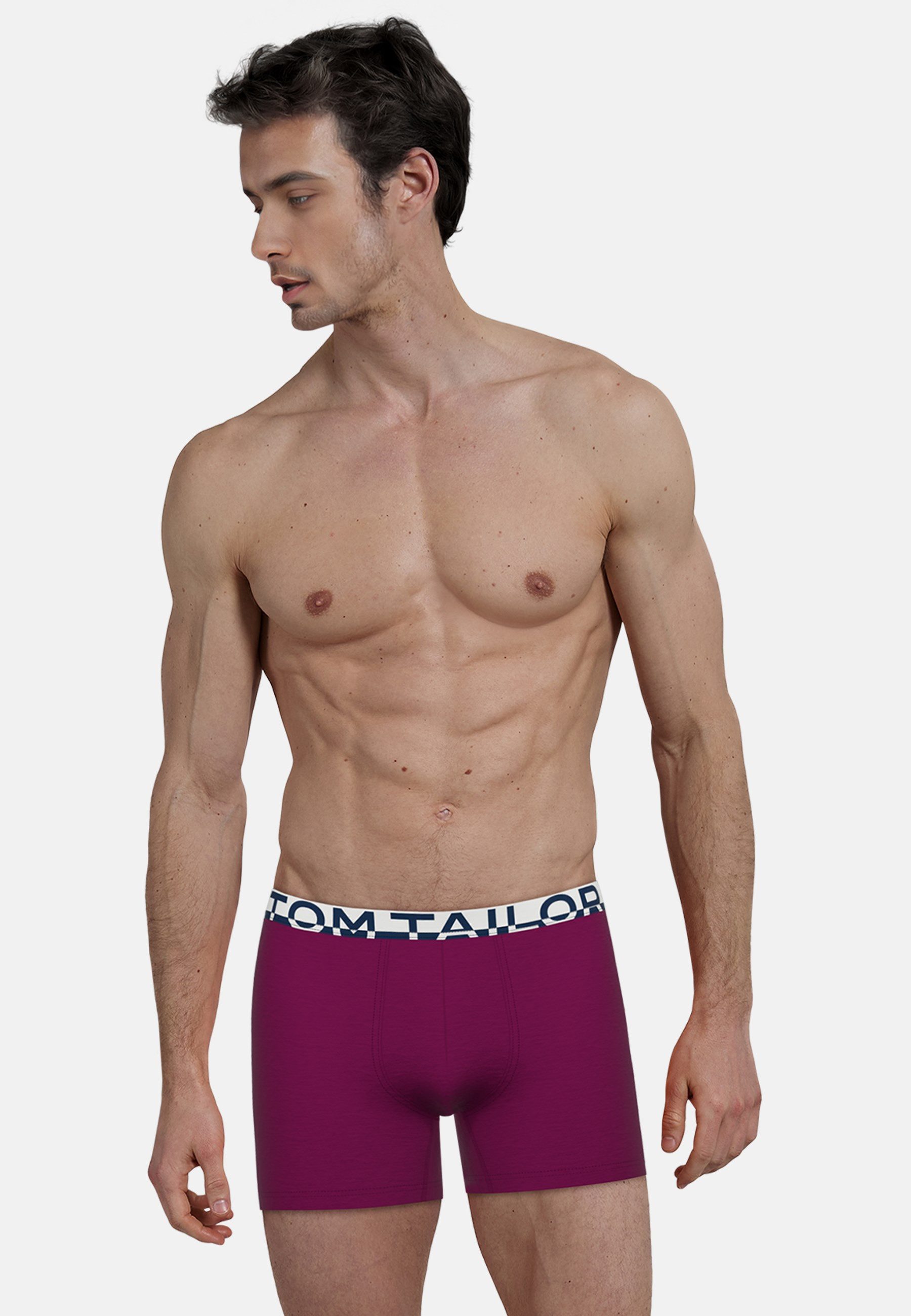 TOM TAILOR Boxershorts Kentucky (2er-Pack) bequem, eng, elastisch, Baumwollmix, Logobund
