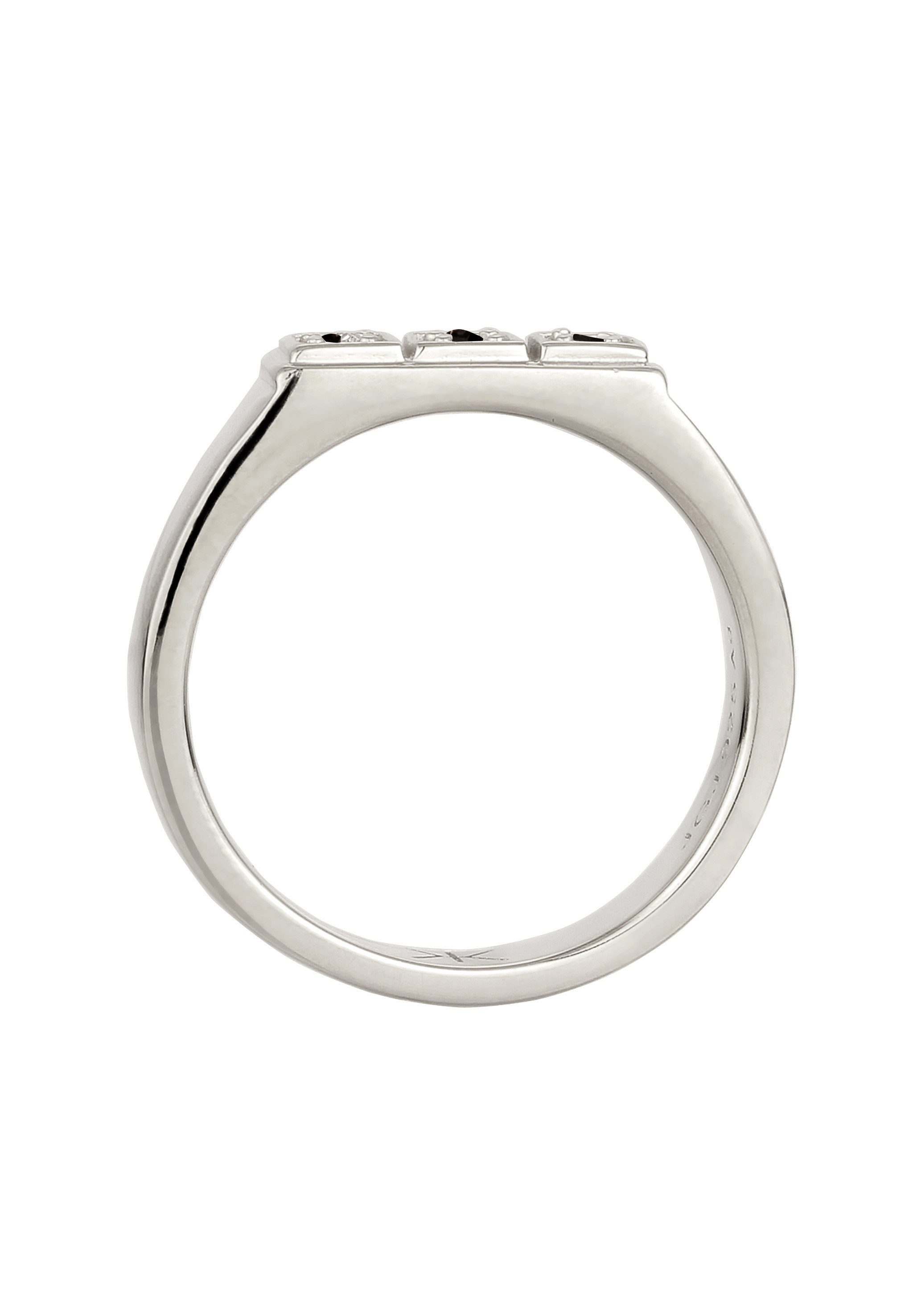 Kuzzoi Silberring Siegelring mit Kristallen von Swarovski® 925 Sterling Silber