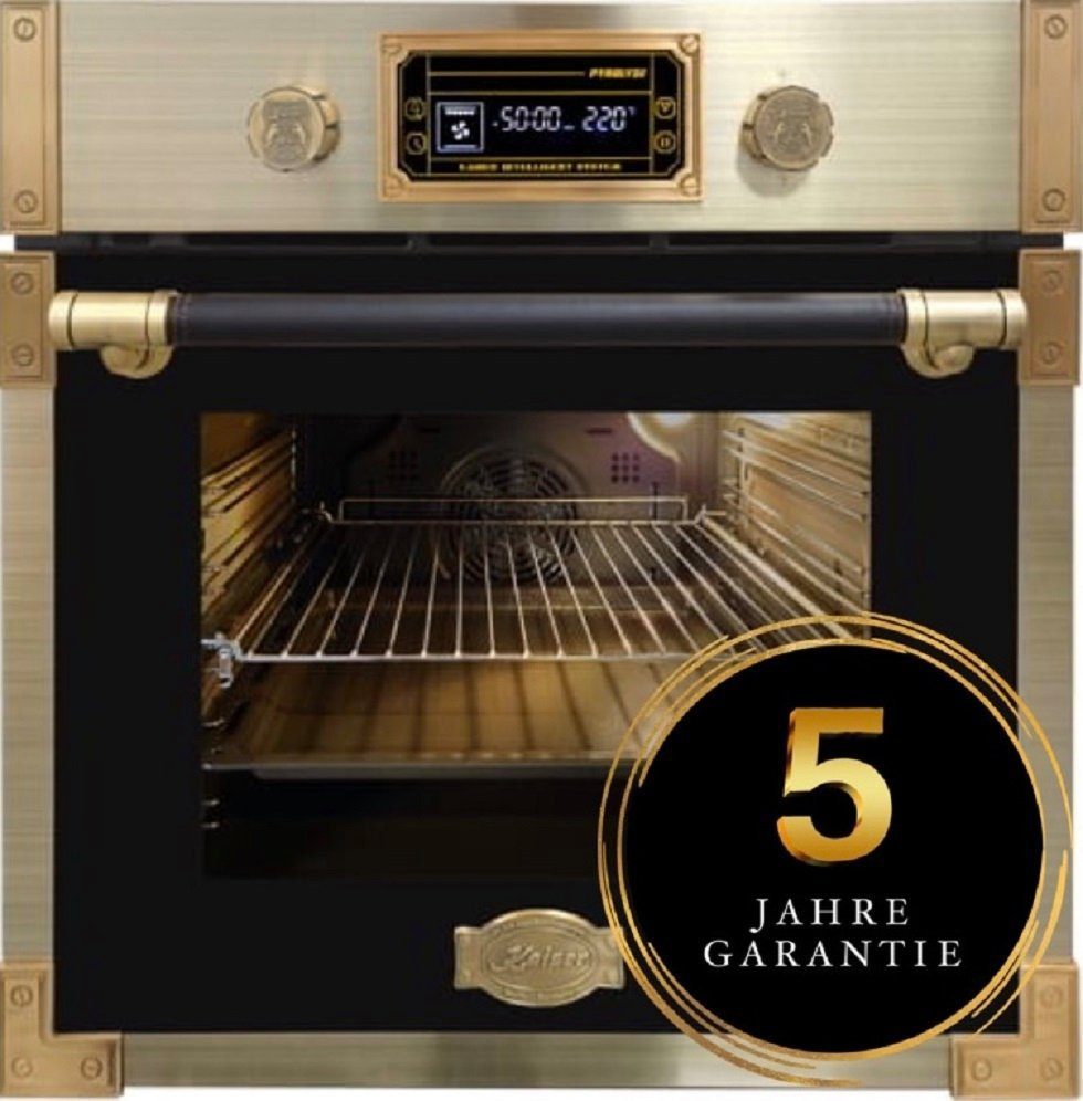 Kaiser Küchengeräte Einbaubackofen EH 6427 AD/ 5 Jahres Garantie, mit 1-fach-Teleskopauszug, Retro Pyrolyse Einbau Backofen 73L Anthrazitfarbiges Glas 60 cm