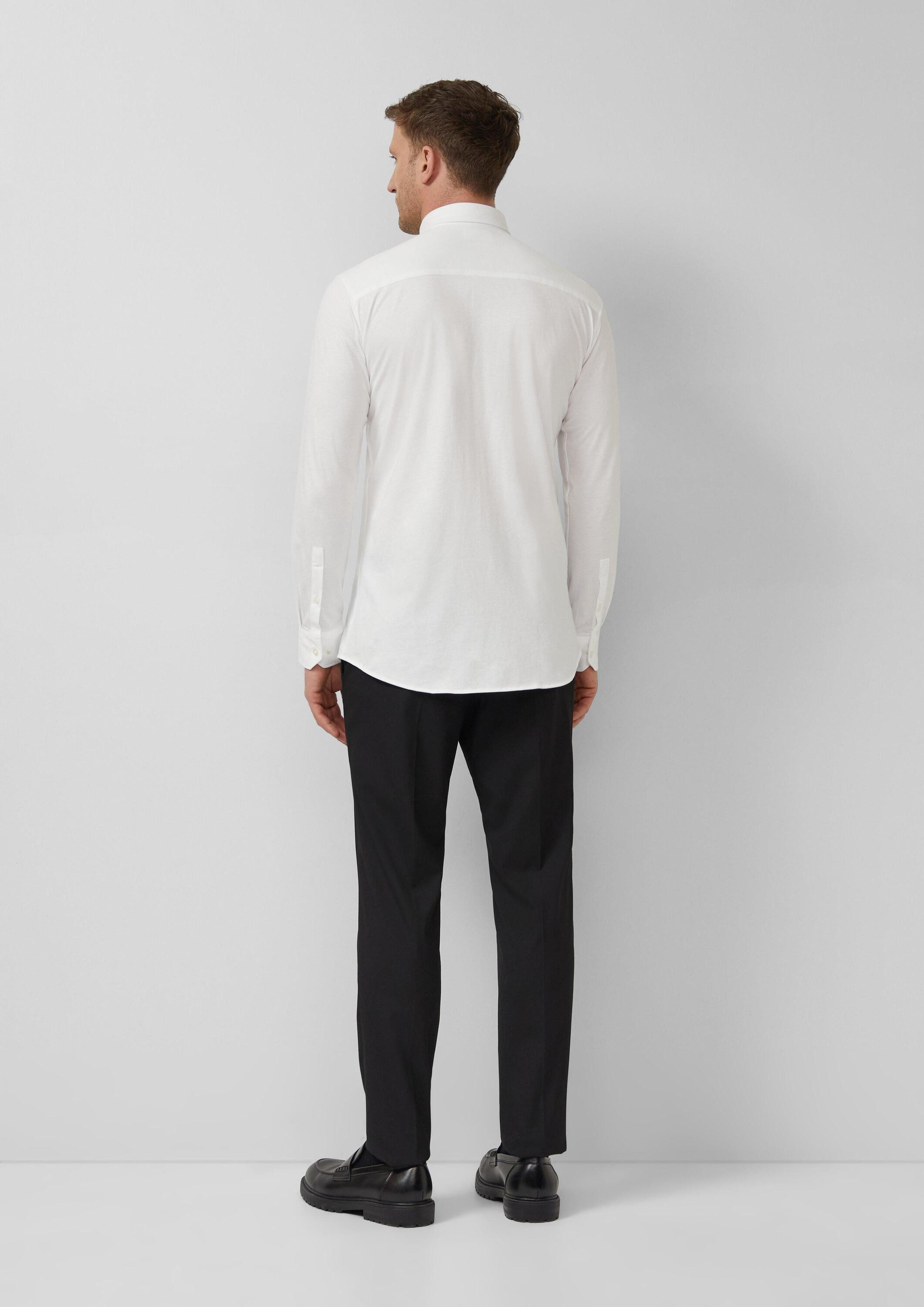 s.Oliver Langarmhemd Hemd Tailored Fit: Jersey-Hemd aus Baumwollstretch