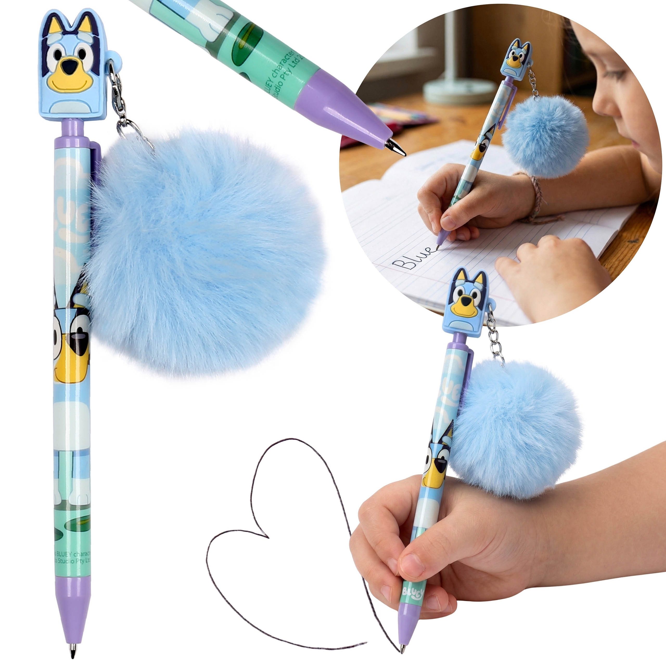 Bluey Kugelschreiber Bluey Kugelschreiber, schwarze Tinte mit Topper & Anhänger