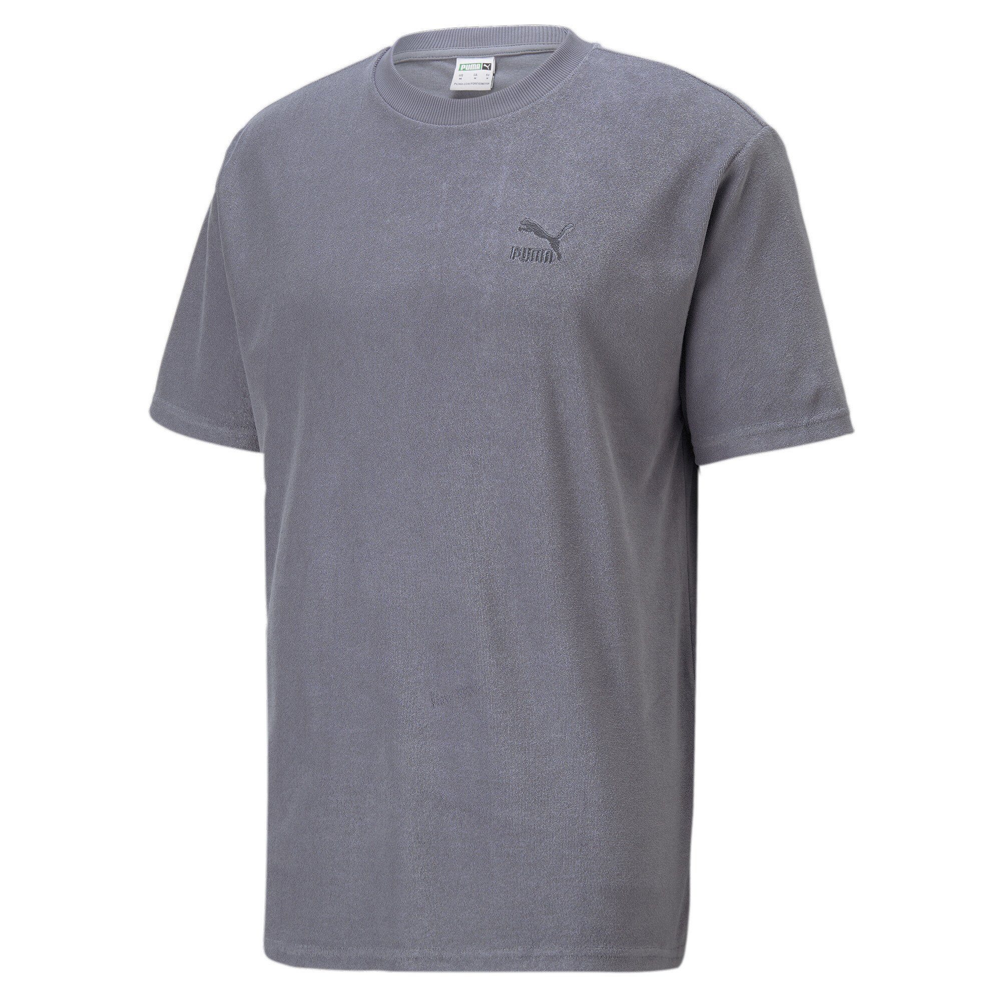 PUMA T-Shirt Classics Frottee-T-Shirt Herren Gray Tile