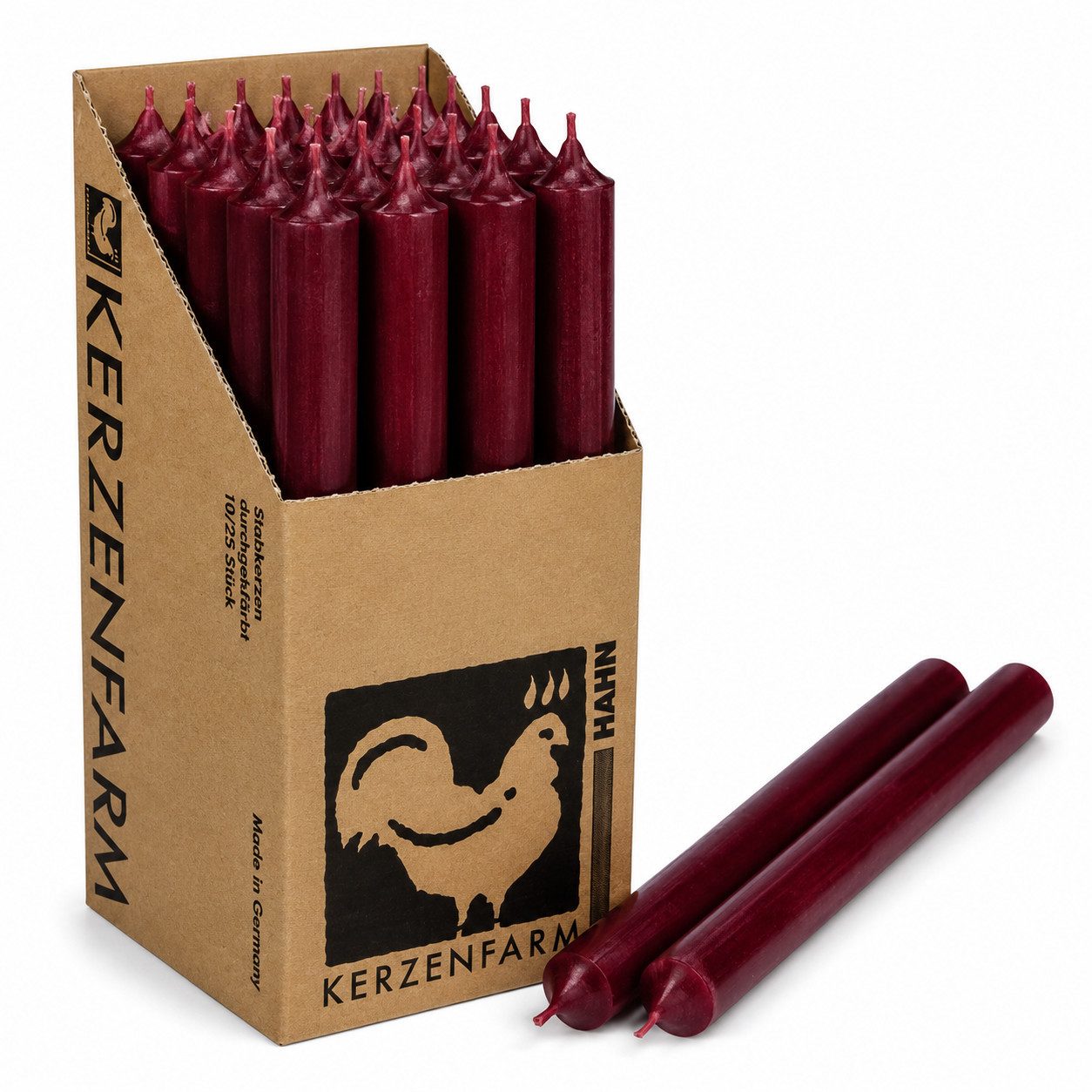 Hahn Kerzenfarm Spitzkerze Spitzkerzen XL 25 cm – Extra lange Stabkerzen aus Deutschland