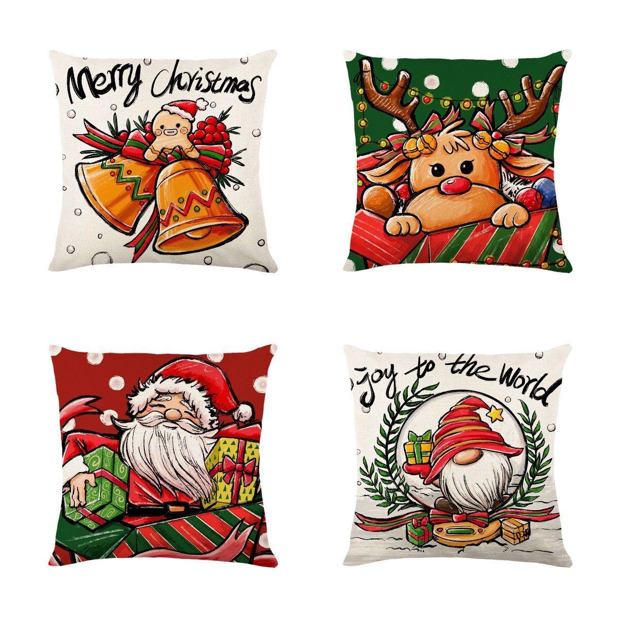 BYSURE Kissenbezüge, (4 Stück), Weihnachten, Dekokissenhülle günstig online kaufen