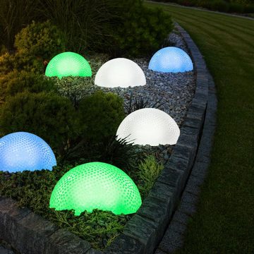 etc-shop Gartenleuchte, LED-Leuchtmittel fest verbaut, Farbwechsel, 18er Set LED Deko Garten Leuchten Halbkugel Effekt Lampen IP44 Außen