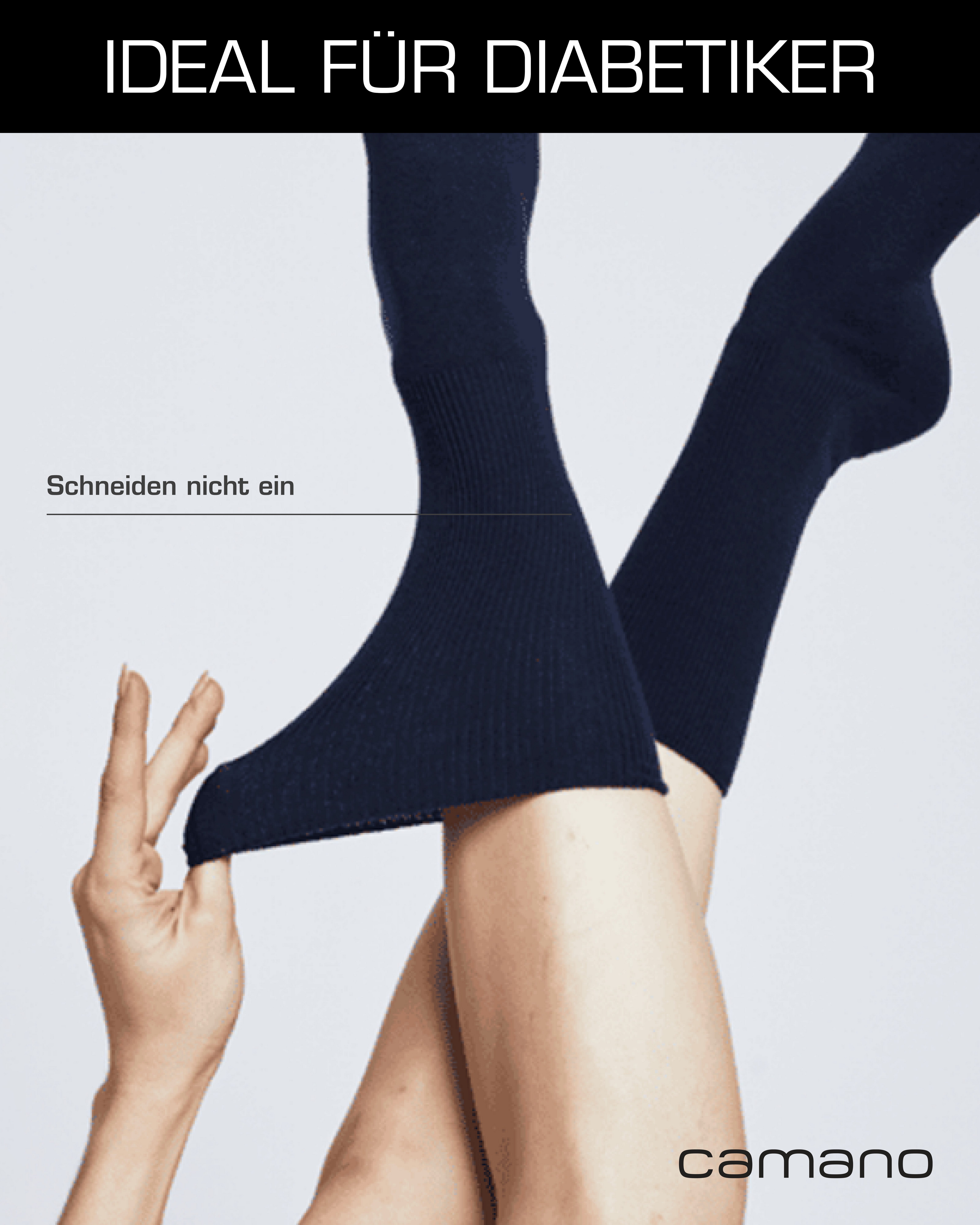 Camano Socken comfort (4-Paar, 4 Paar) superweiche Bündchen, venenfreundliche Socken