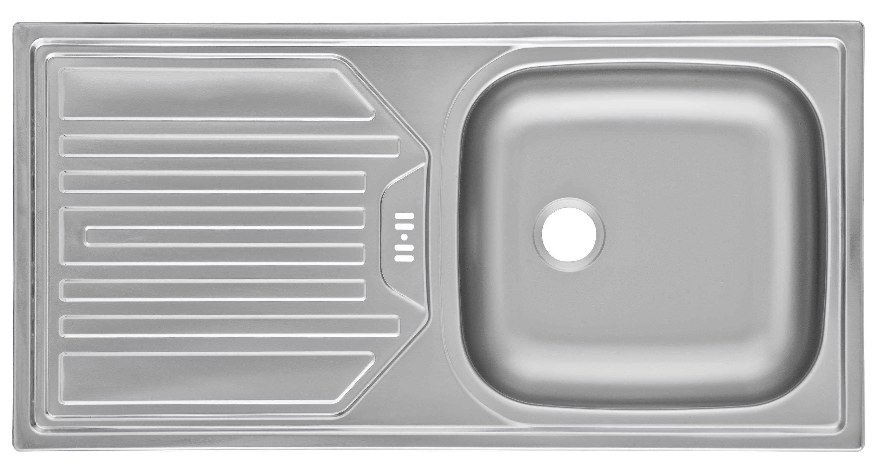 cm Granit Weiß Küchenzeile Grau weiß Korpus: Glanz, | Küchen E-Geräten, Arbeitsplatte: matt Front: Breite Cali, 360 Metallgriffen mit wiho mit Weiß,
