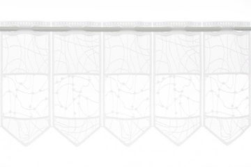 Scheibengardine nach Maß Jacquard mit verschlungen Linien, Gardinen Kranzusch, Stangendurchzug (1 St), transparent, Stablöcher, transparent, verschiedene Höhen, Breiten