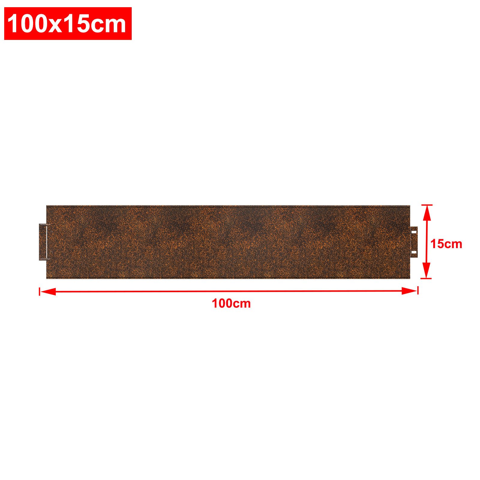 FIVMEN Rasenkante Metall Beetumrandung Verzinkt Beetbegrenzung Rasenbleche, 5Pcs, 100x15cm /100x18cm per Stück, Flexible Mähkante Palisade Schwarz/Silber/Rost