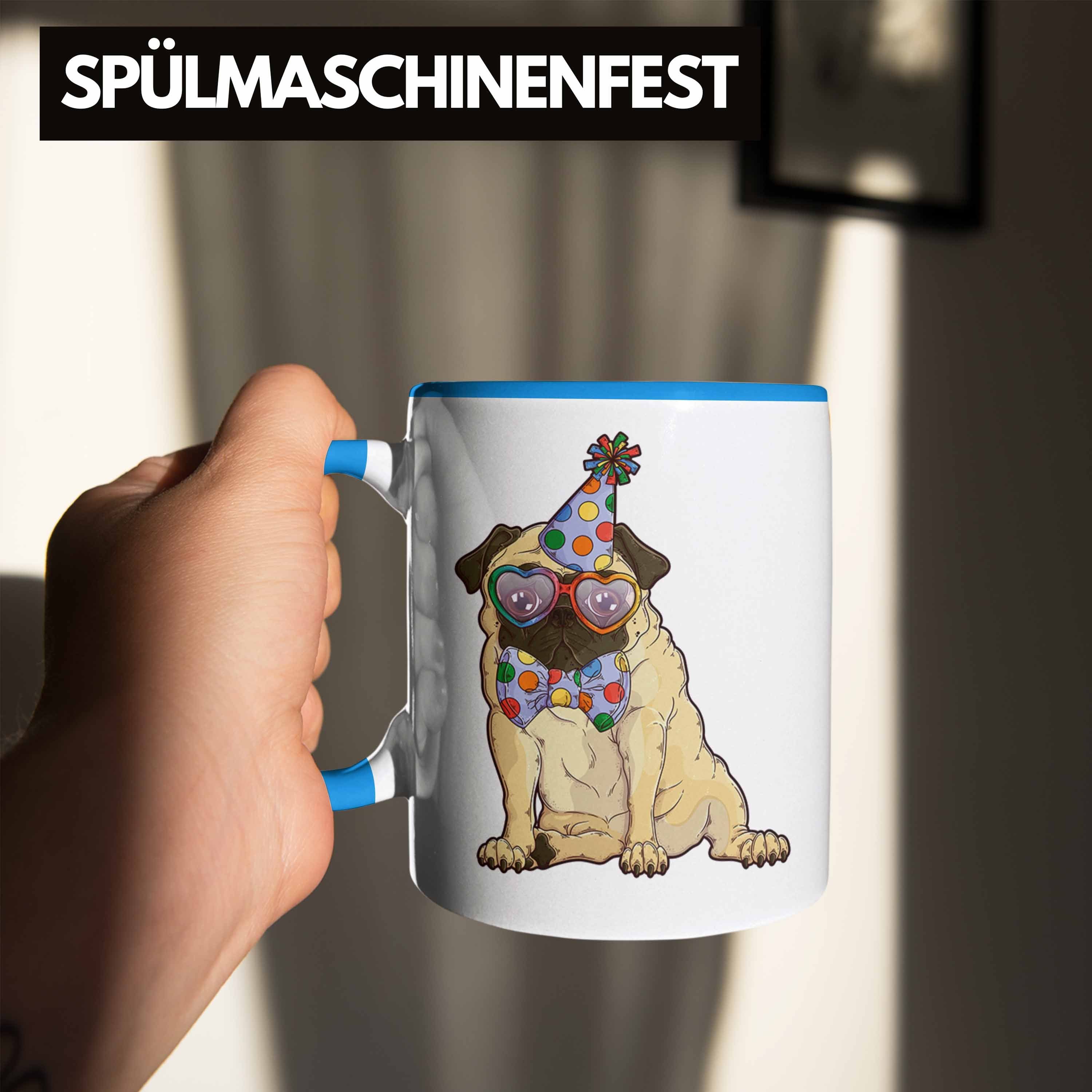 Rasse Lustig Tasse Mops Geschenkidee Mops-Besitzer Tasse - Mops Geschenk Hunde Mama Trendation Blau Trendation