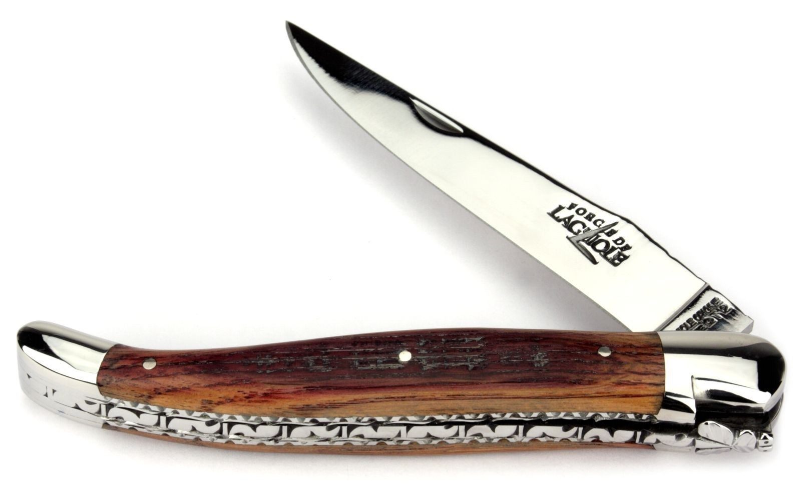 Forge de Laguiole Taschenmesser 1212 F IN CHB BRI DP SS, "Collection" - Griff 12cm Fasseiche - Doppelplatine - Stahl glänzend