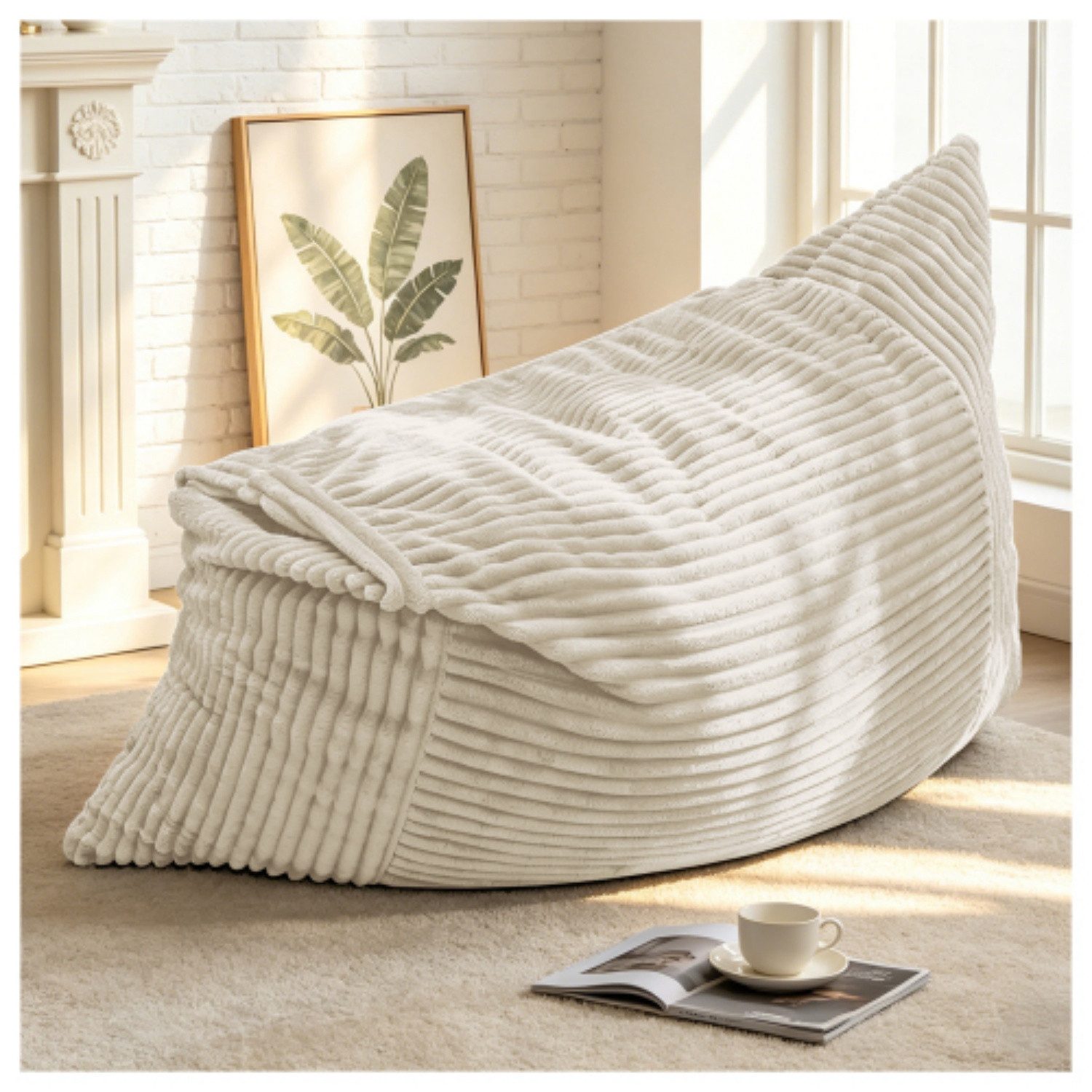 ANYSUN Sitzsack Übergroßer, wandelbarer Sitzsack, formstabil, mit Memory-Schaum (Set, Sitzsack), 180*125cm,Weicher Cordstoff, für Wohn-, Schlaf-, Gäste- & Gamingzimmer