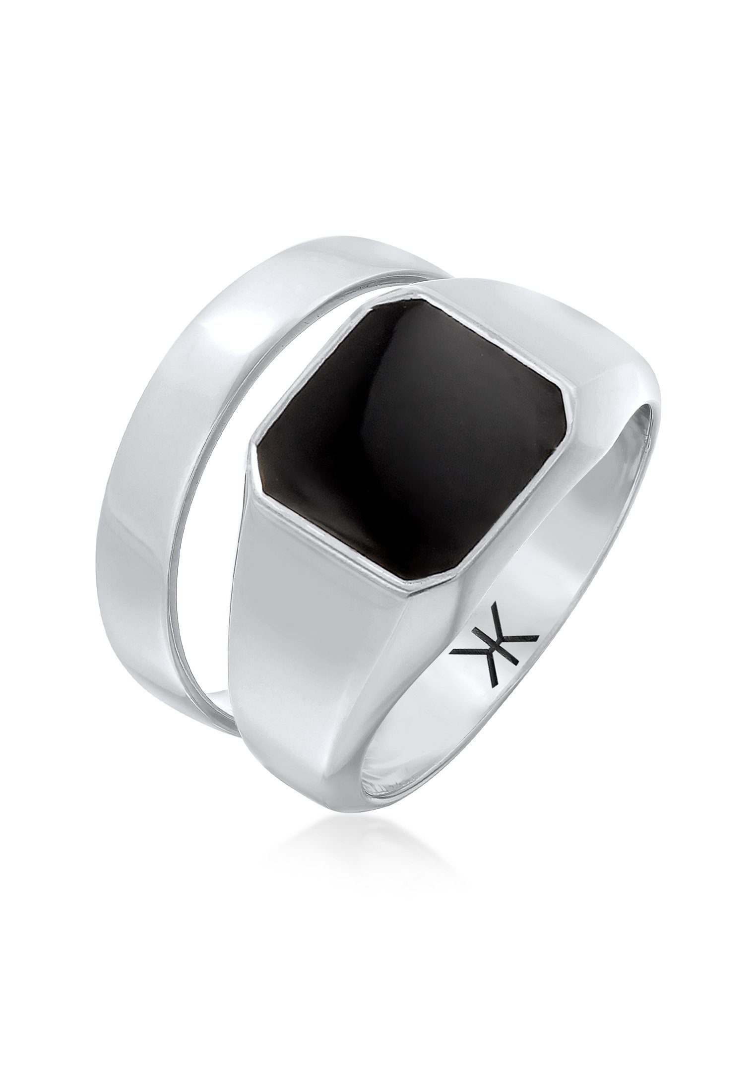 Ring-Set Kuzzoi Siegelring Bandring Set 925 Silber
