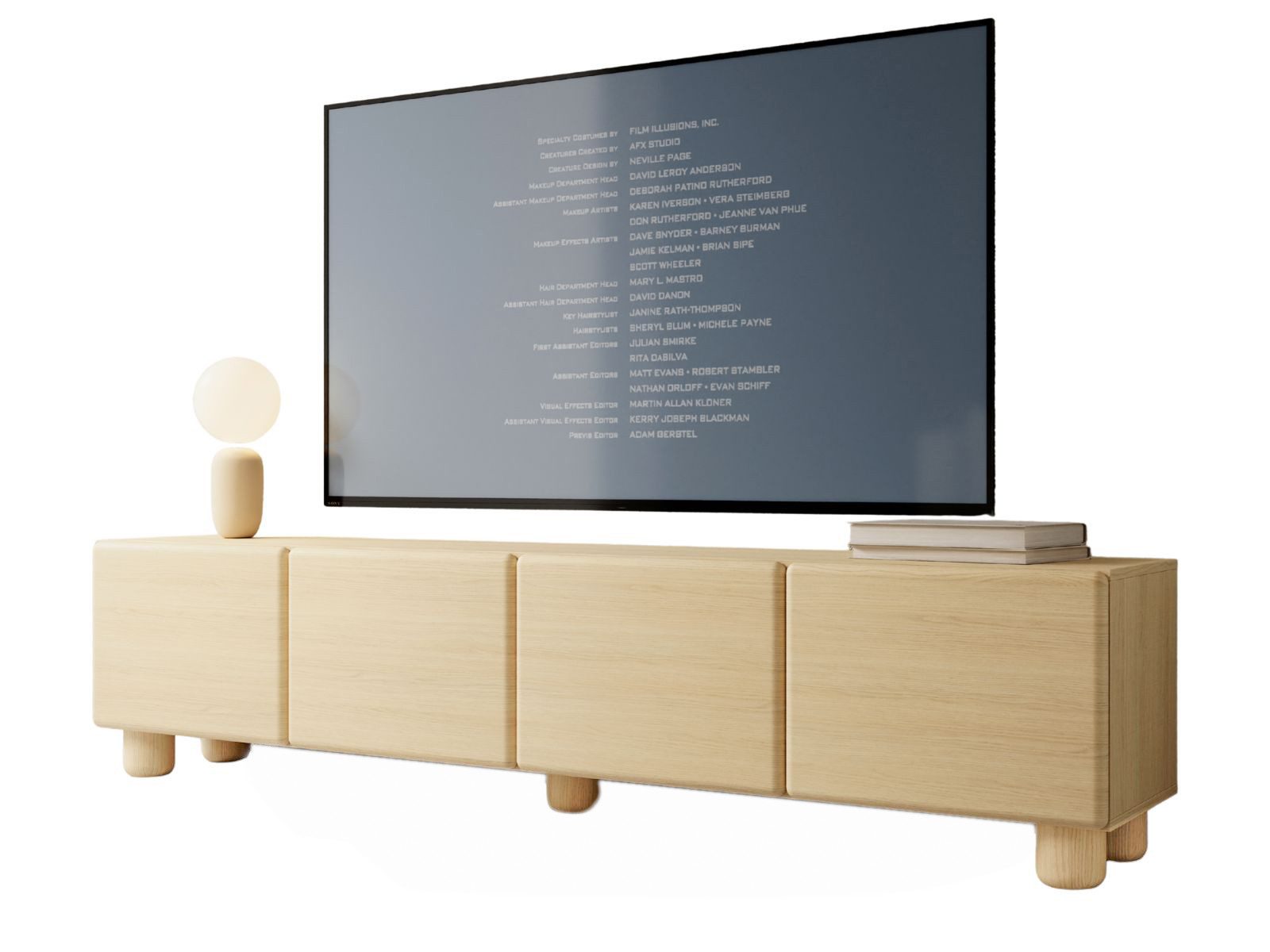 TV-Schrank mit 4 Türen MAVO, Lowboard eiche 200 cm breit