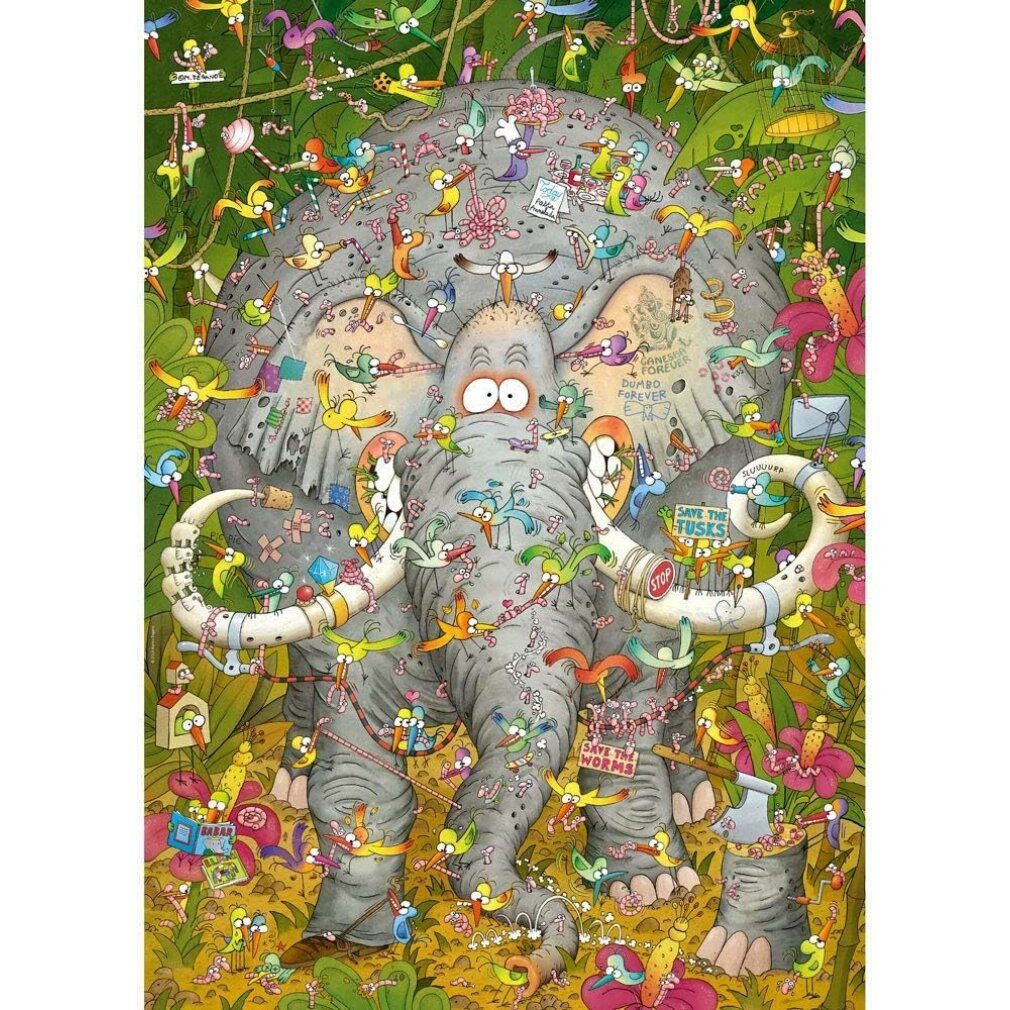 HEYE Puzzle Puzzle Elefantenleben 1000 Teile, Puzzleteile