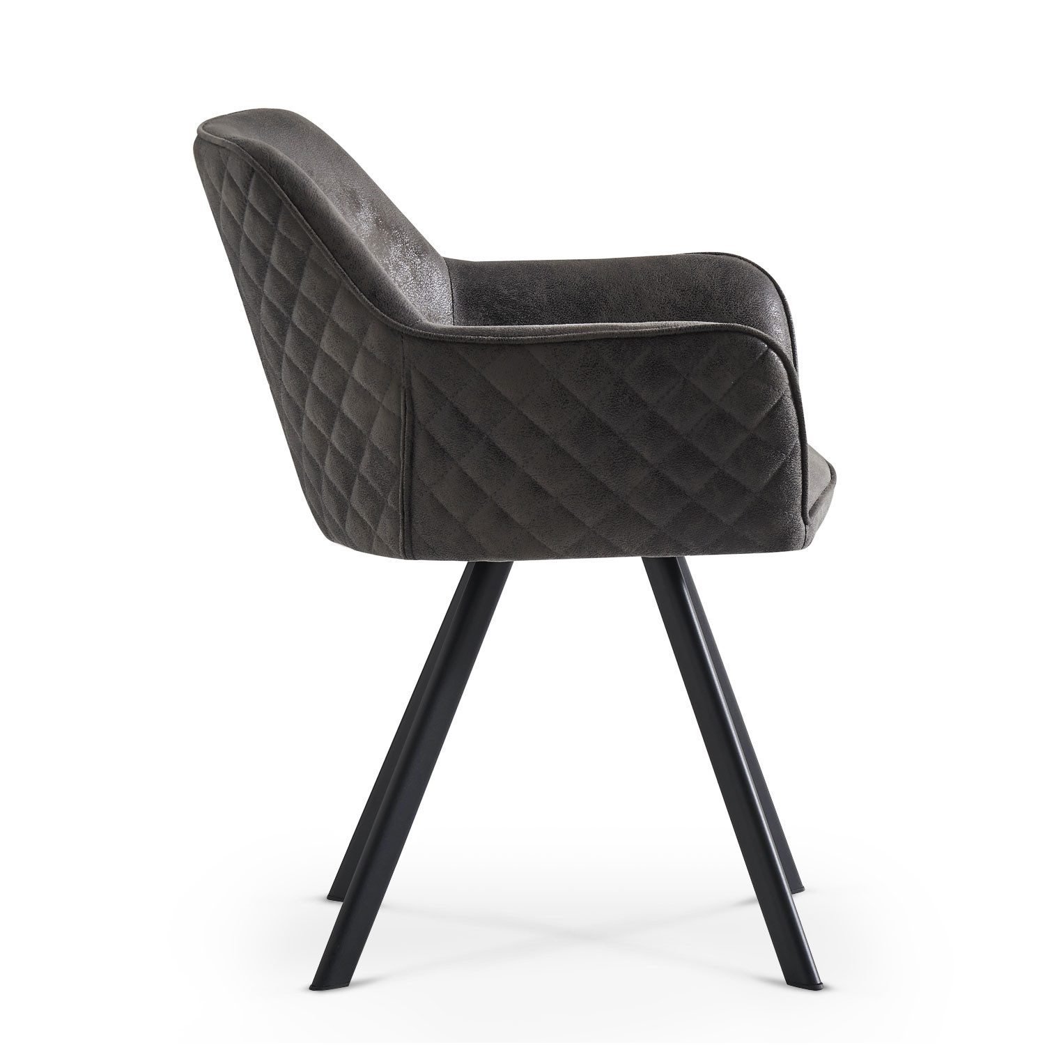 B&D home 4-Fußstuhl CYRUS (2er Set, 2 St), gepolstert, mit Armlehnen, Wildleder Optik