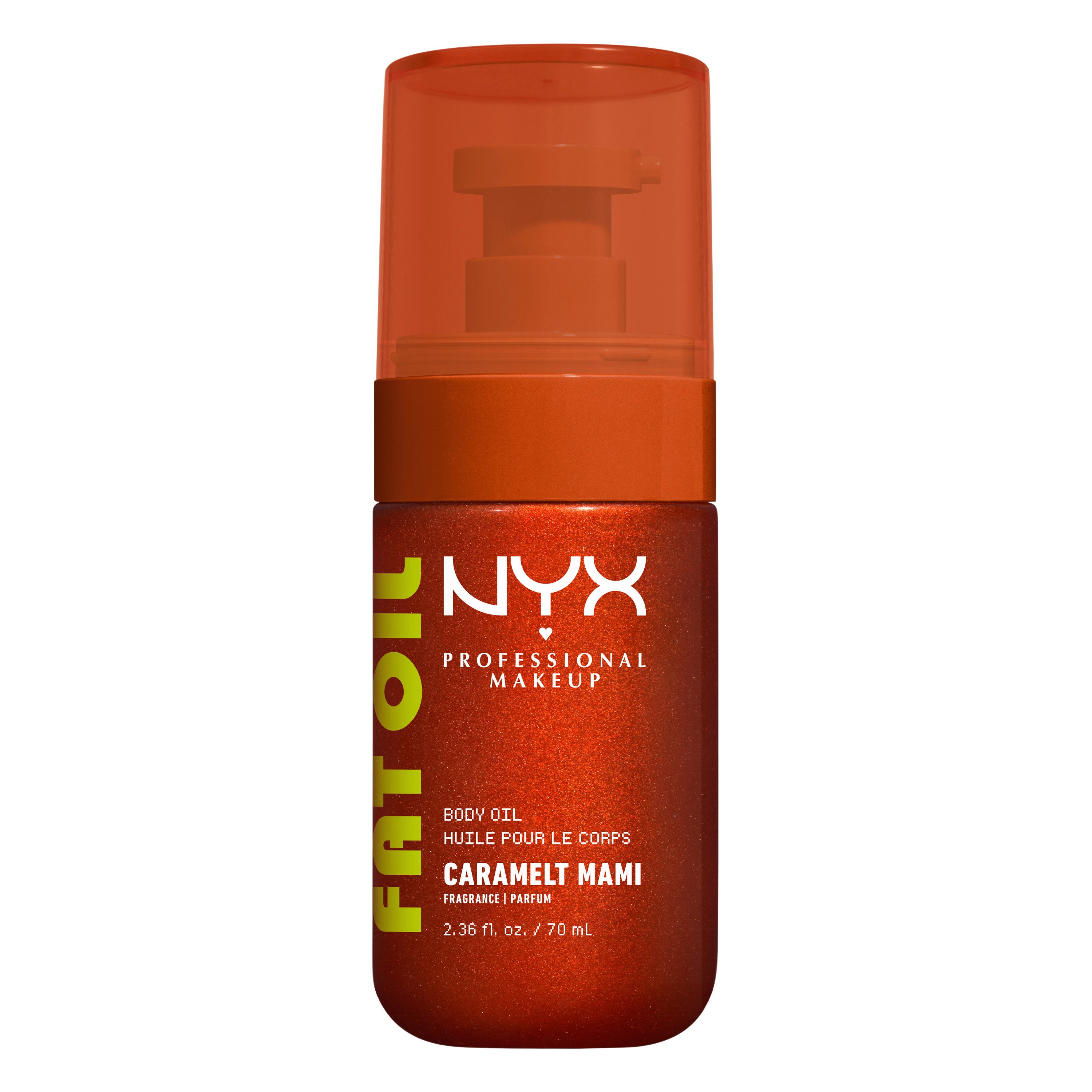 NYX PROFESSIONAL MAKEUP Körperöl FAT OIL BODY OIL CARAMELT MAMI, für strahlenden Glow am Körper