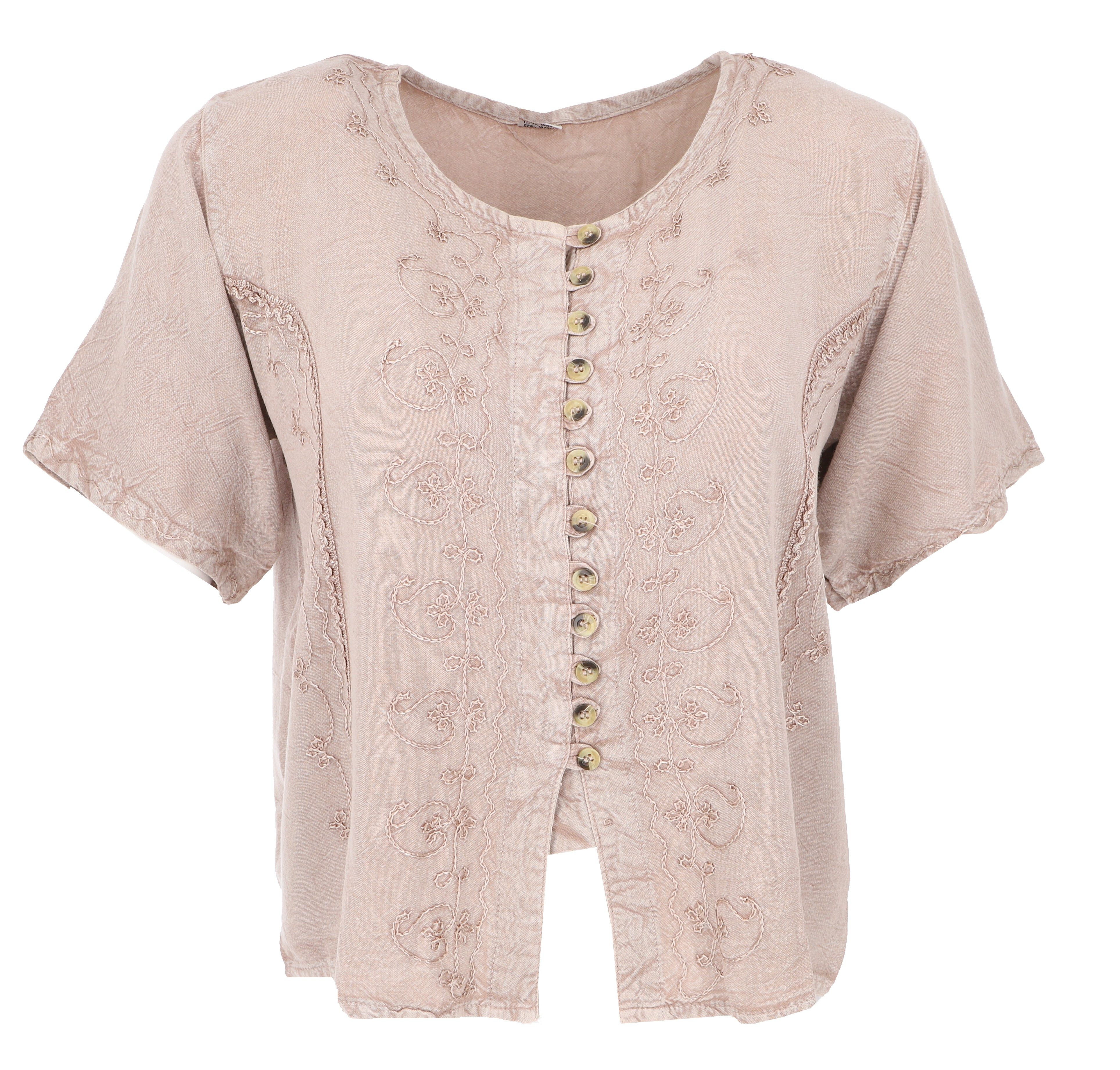 Guru-Shop Longbluse Kurzes Blusentop Boho chic, indische Hippie.. alternative Bekleidung