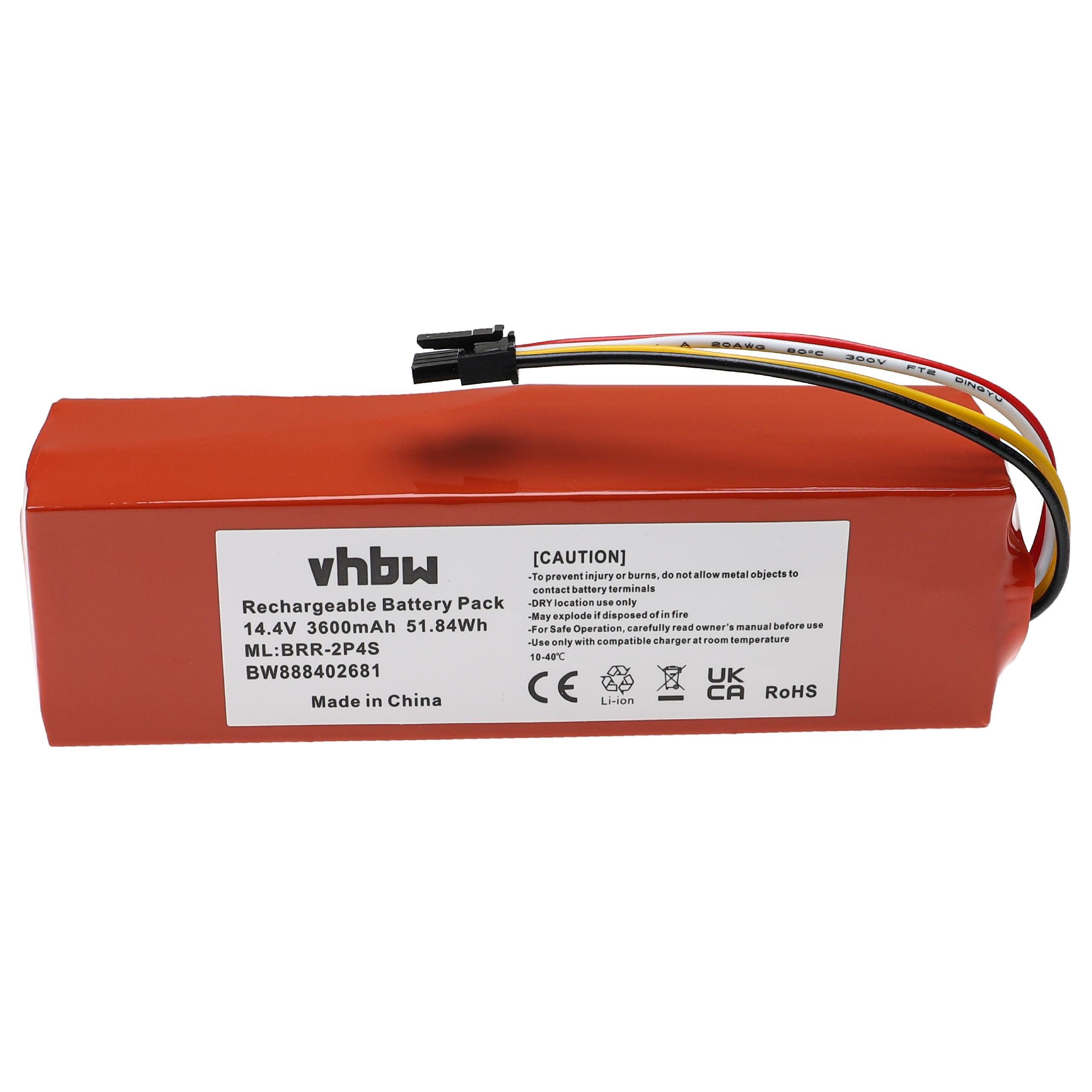 vhbw Akku passend für Xiaomi Dreame Bot L10 Pro RLS5L, Bot L10s Ultra Gen2 Staubsauger-Akku Akku Li-Ion 3600 mAh (14,4 V), Leistungsfähiger Austausch-Akku für Ihren Saugroboter