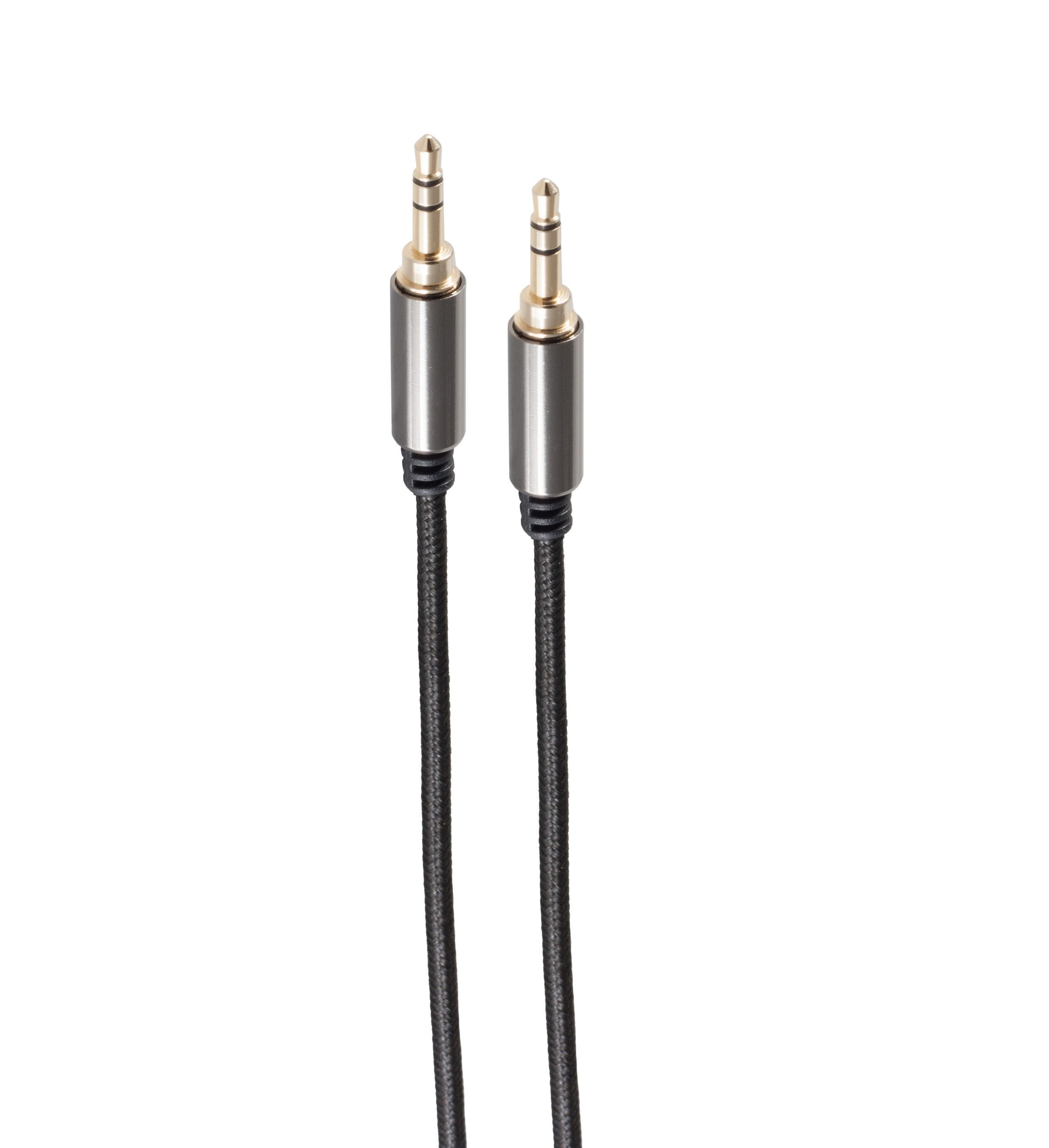 Sky Vision PREMIUM LINE, Klinkenkabel Audio-Kabel, 3,5 mm Klinkenstecker, 3,5 mm Klinkenstecker (250 cm), vergoldete Stecker, Textil-Mantel