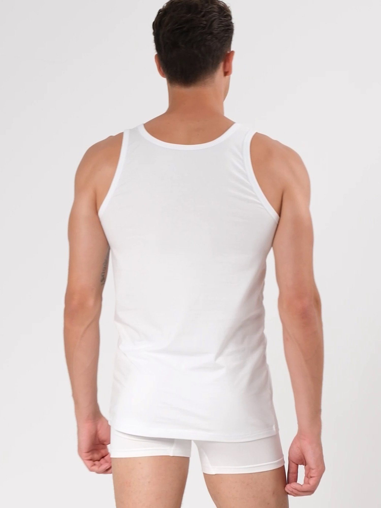 (2-St) Tender weiß BlackSpade Unterhemd Cotton