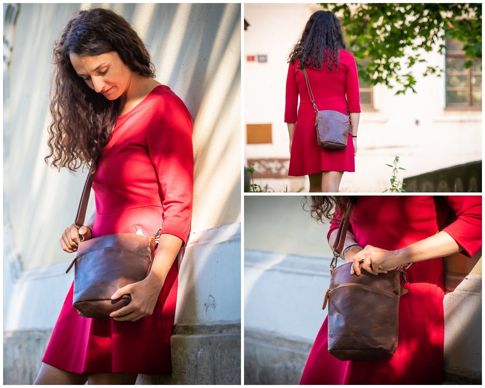 LECONI Umhängetasche kleine Schultertasche Freizeittasche Leder günstig online kaufen