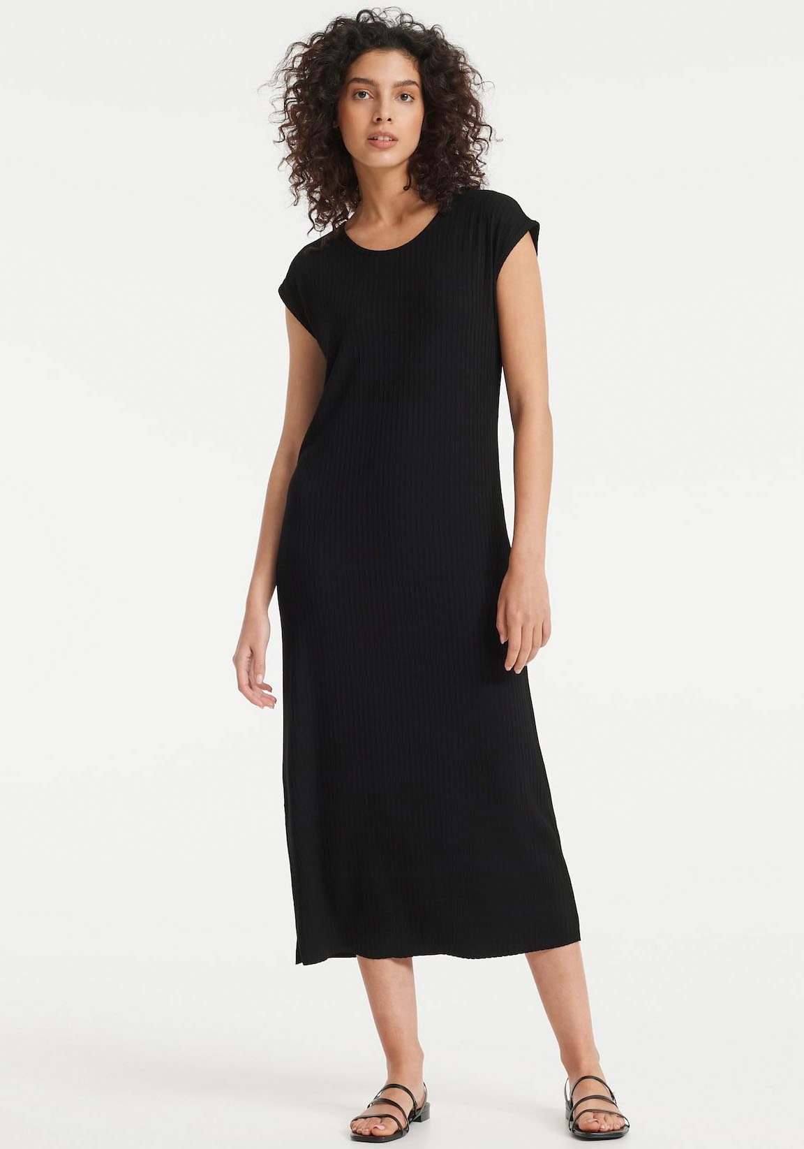 OPUS Jerseykleid Winston mit strukturiertem Griff black | Sommerkleider