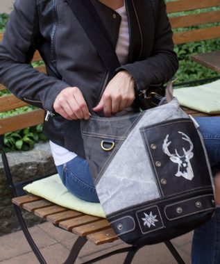 Domelo Umhängetasche Trachtentasche Oktoberfest Tasche Dirndltasche mit Hirsch Aufdruck, Aus recycelten Materialien