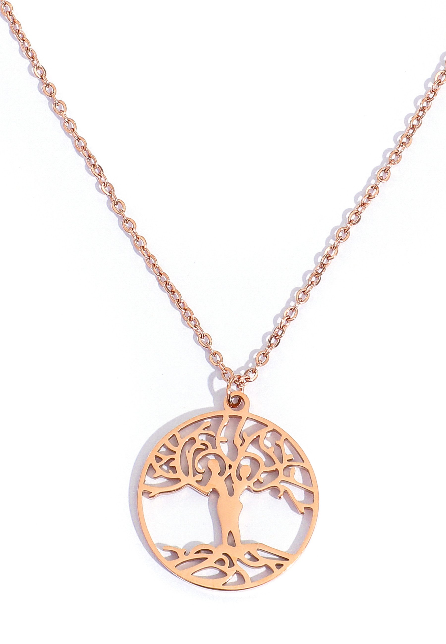 Edelstahlkette Edelstahl Schmuck Lebensbaum Halskette