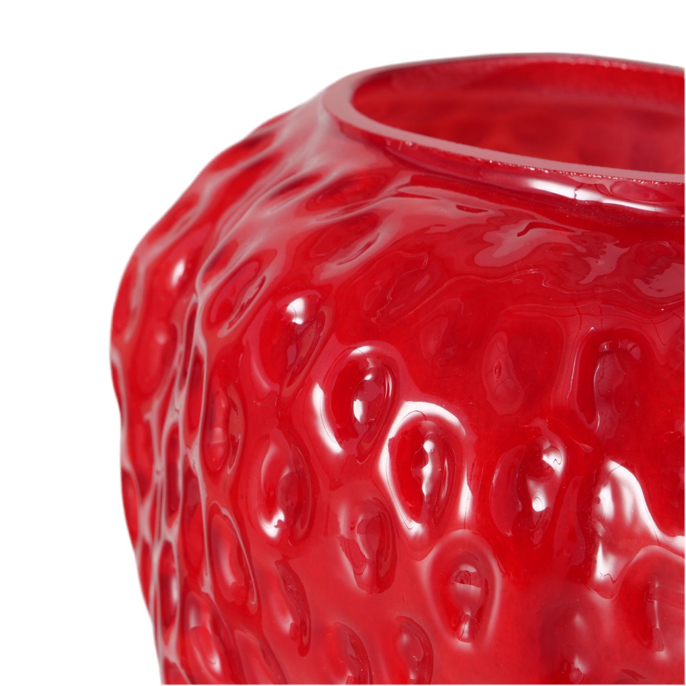 BOLTZE Tischvase Glasvase BerryGlow Erdbeeroptik Rot Handgefertigt 20cm (1 günstig online kaufen