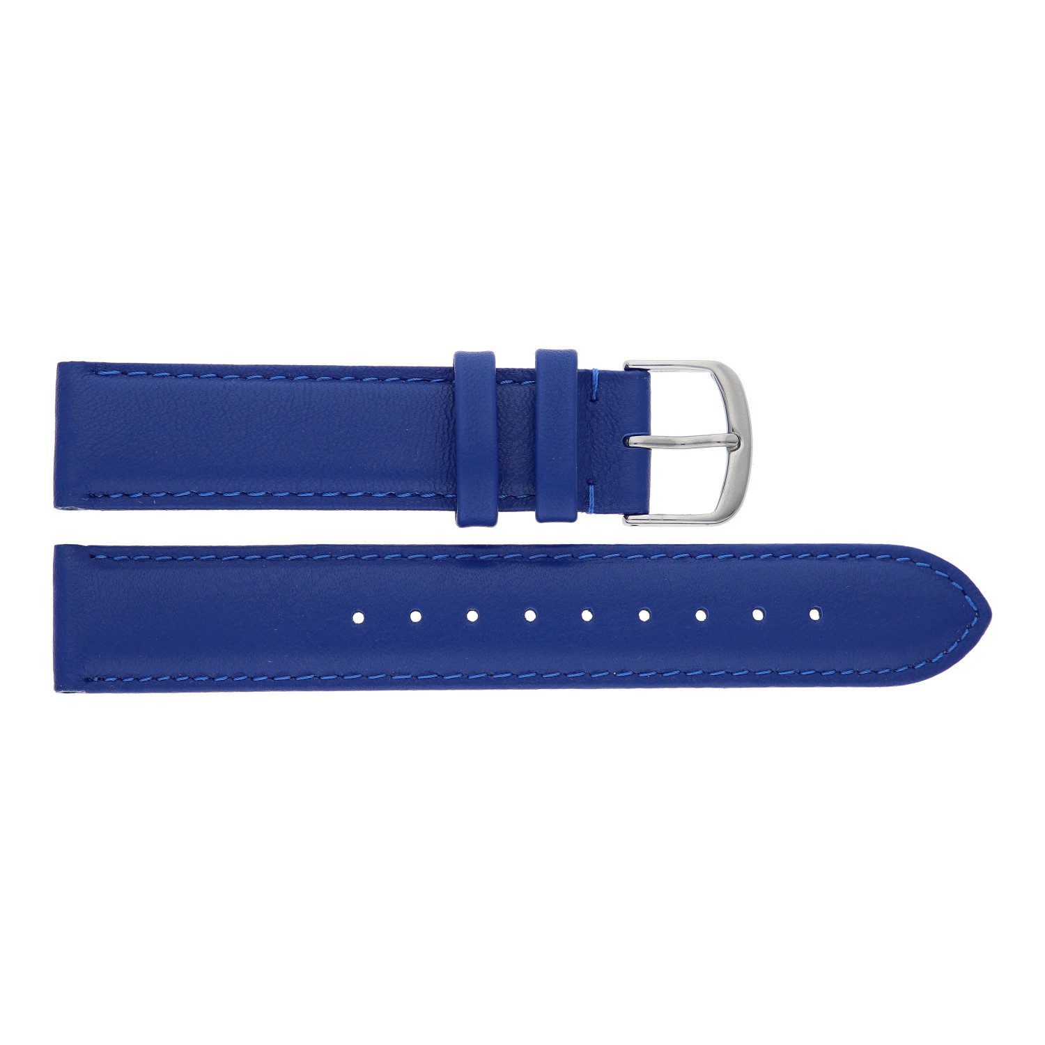 JuwelmaLux Uhrenarmband JuwelmaLux Uhrenband Herren, blau mit Edelstahl JL38-10-0241 18 mm