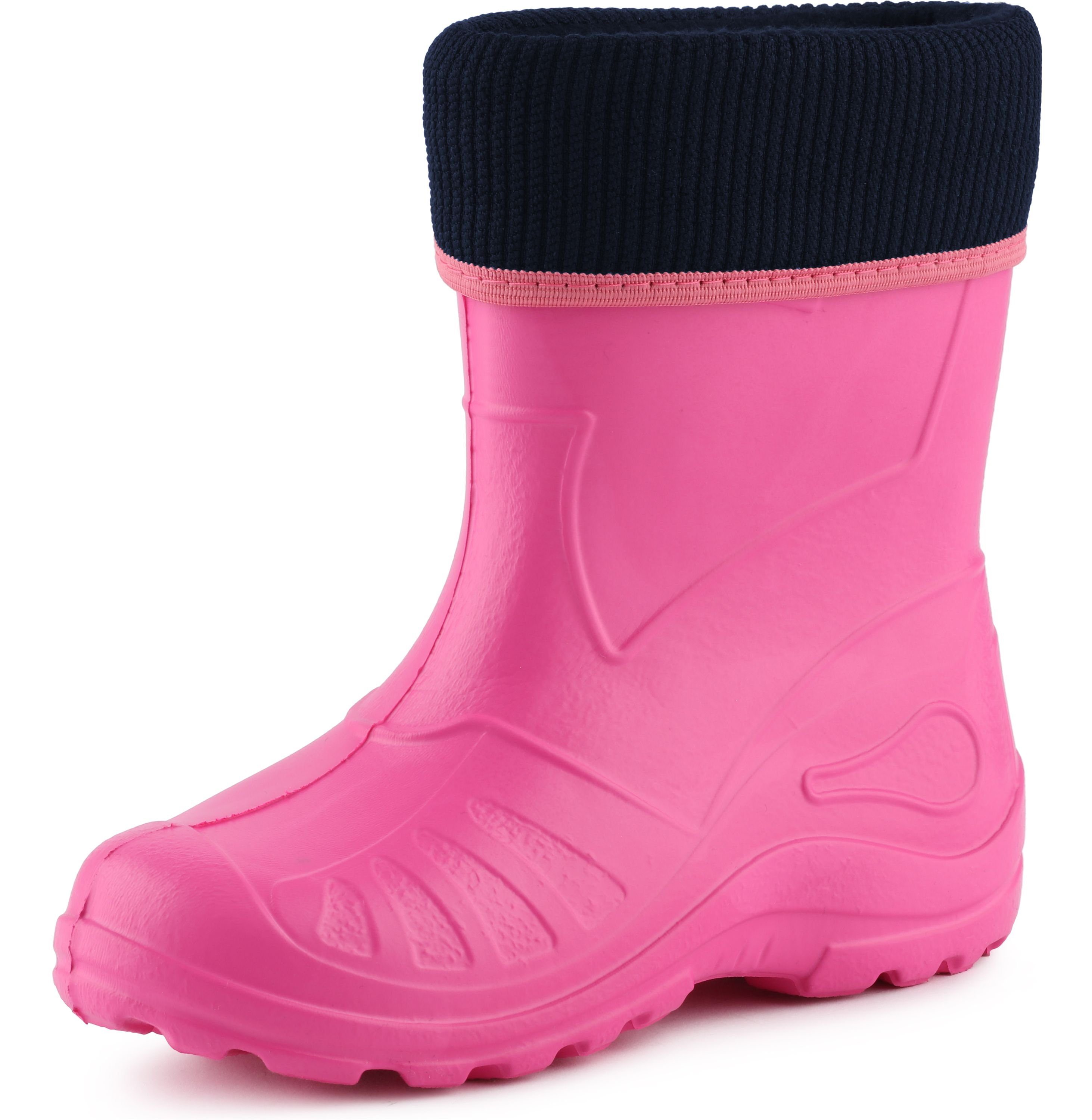 Federleichte Ladeheid EVA Rosa Thermo Kinder Gummistiefel Gummistiefel KL058 Gefüttert