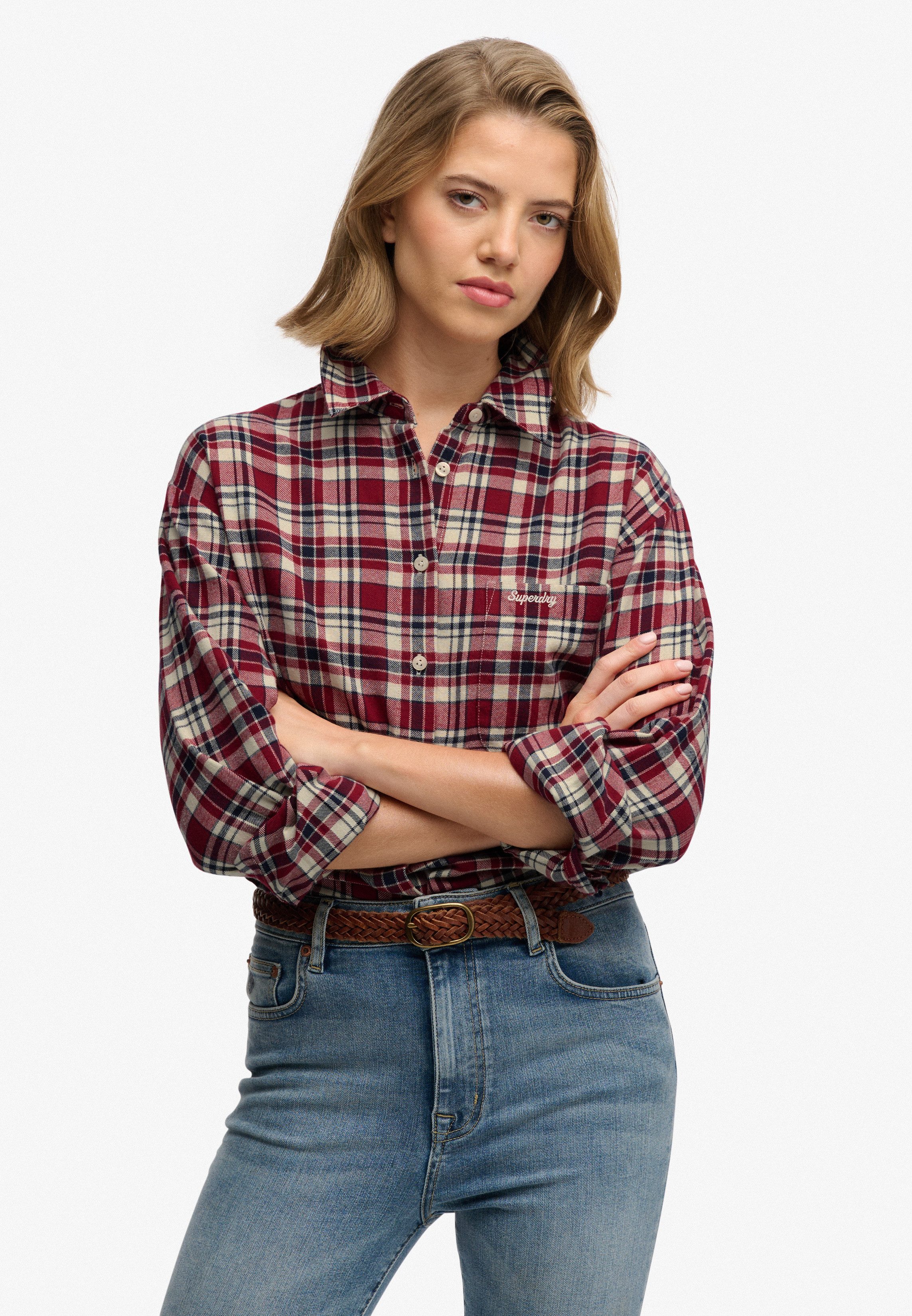 Superdry Karobluse CHECK FLANNEL RELAXED SHIRT Baumwolle, relaxed fit, aus günstig online kaufen