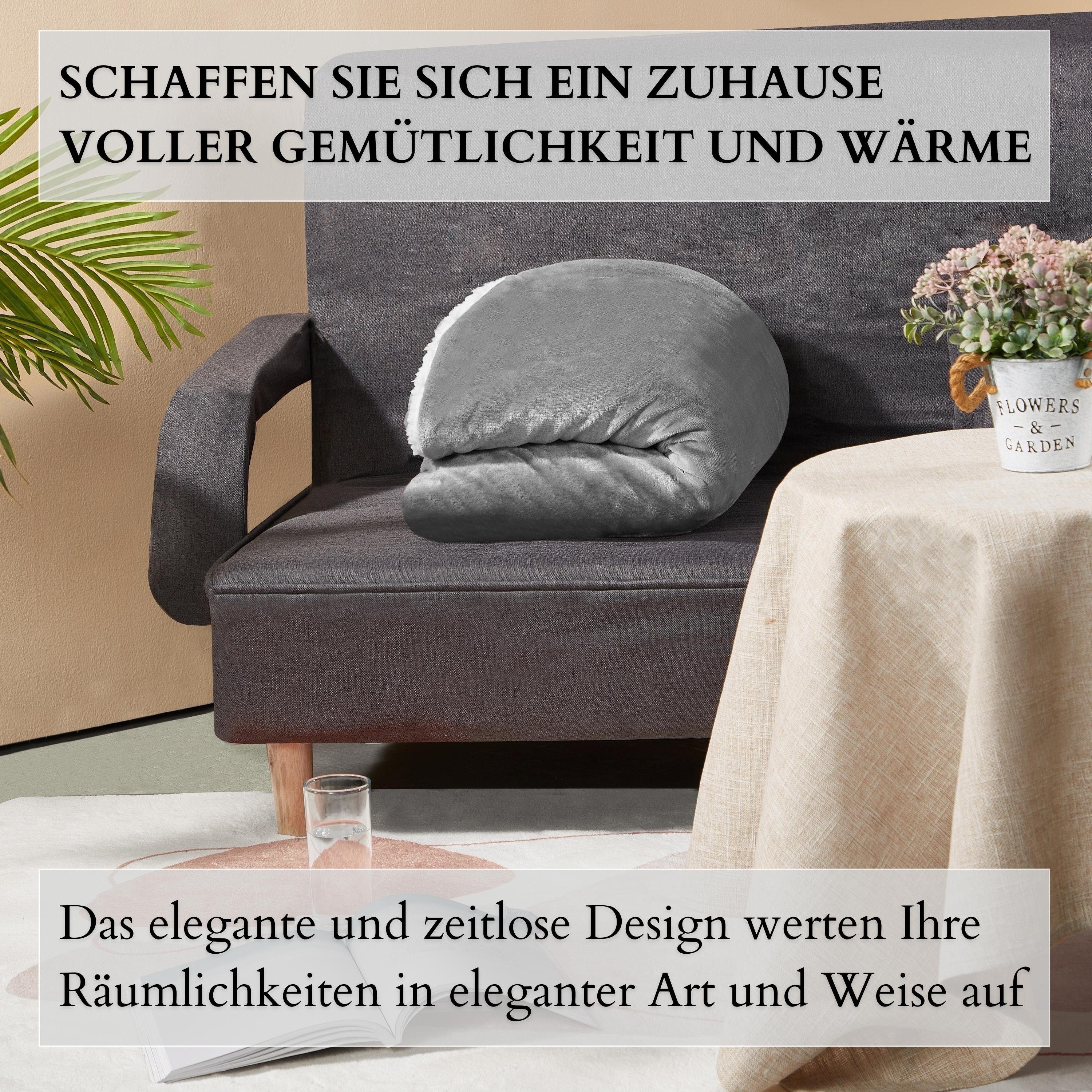 Design,Waschmaschinen Zeitloses atmungsaktiv,Kuscheldecke,Sherpa,Kuscheldecke,Tagesdecke ecosa, geeignet, EO-9507, und Hautfreundlich Wohndecke