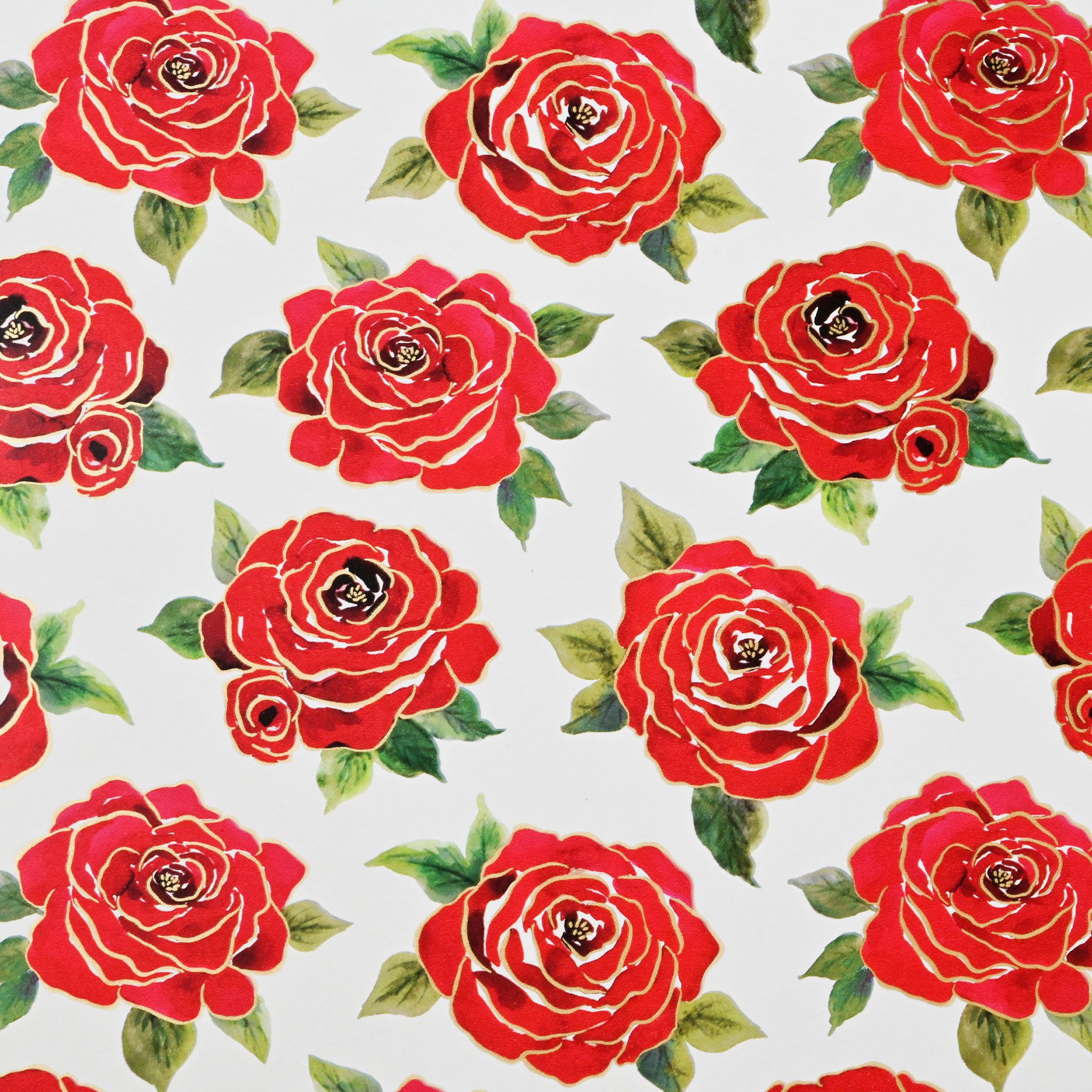 Star Geschenkpapier, Geschenkpapier Rosen 70cm x 2m Rolle Rote Blumen Vintage Stil