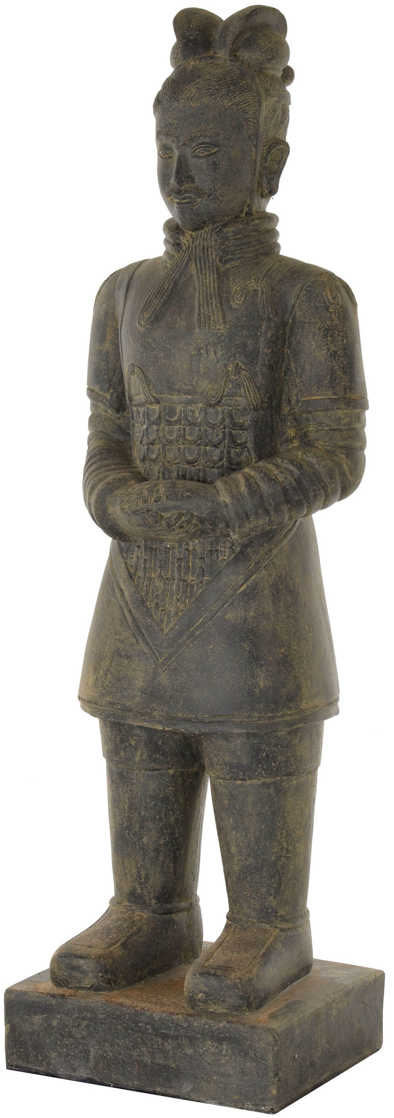 Krines Home Dekofigur Gartenfigur Chinesischer Soldat stehend Steinguss/Steinfigur Krieger, Armee Terrakotta Statue 150cm für Haus und Garten