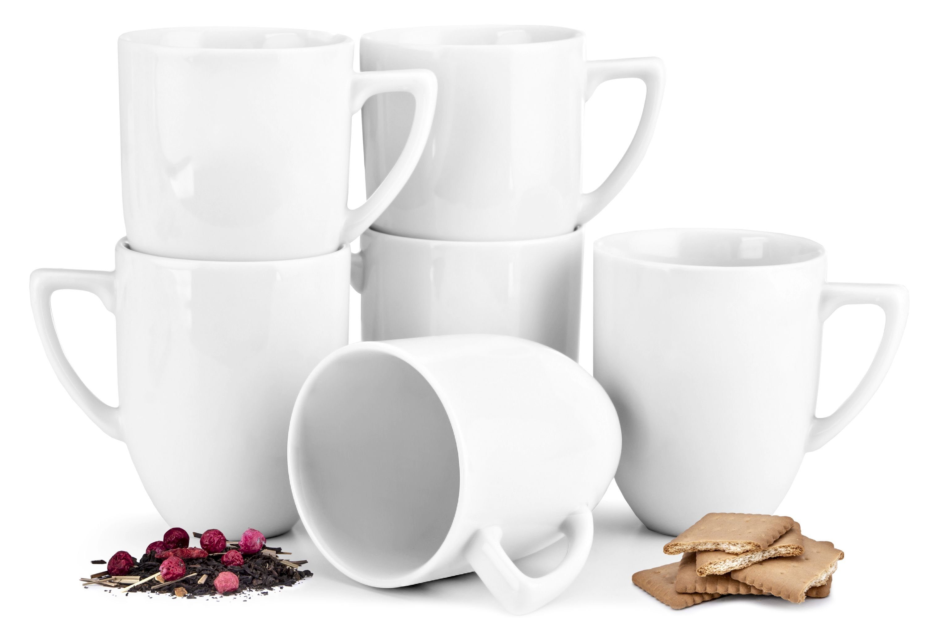 KONSIMO® Becher CARLINA Becher-Set 6 Personen 6-tlg, 6-tlg., Porzellan, Spulmachinen- und Mikrowellengeeignet