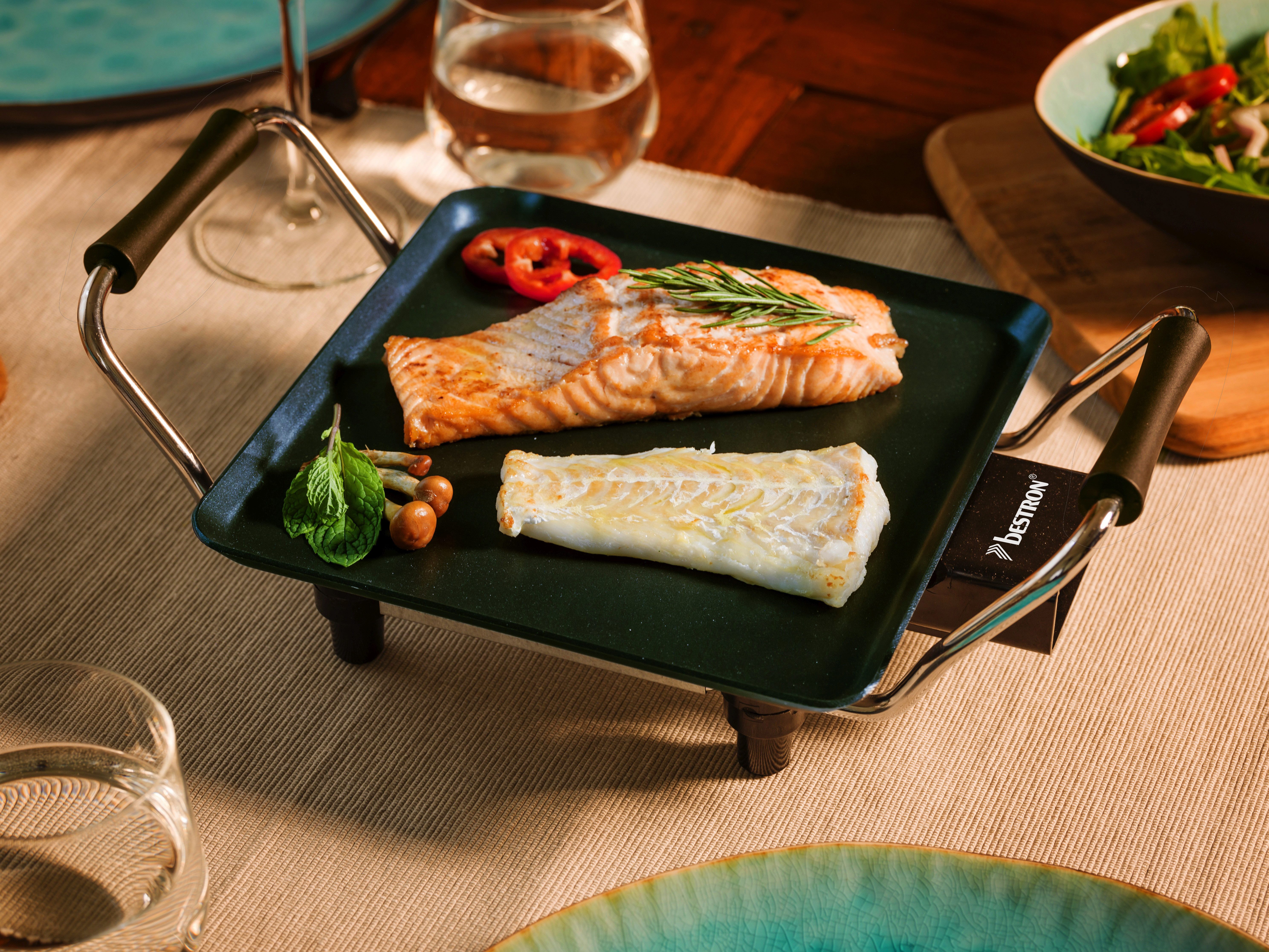 bestron Tischgrill ABP600, 1000 W, 21 cm, Antihaft & Temperaturregelung