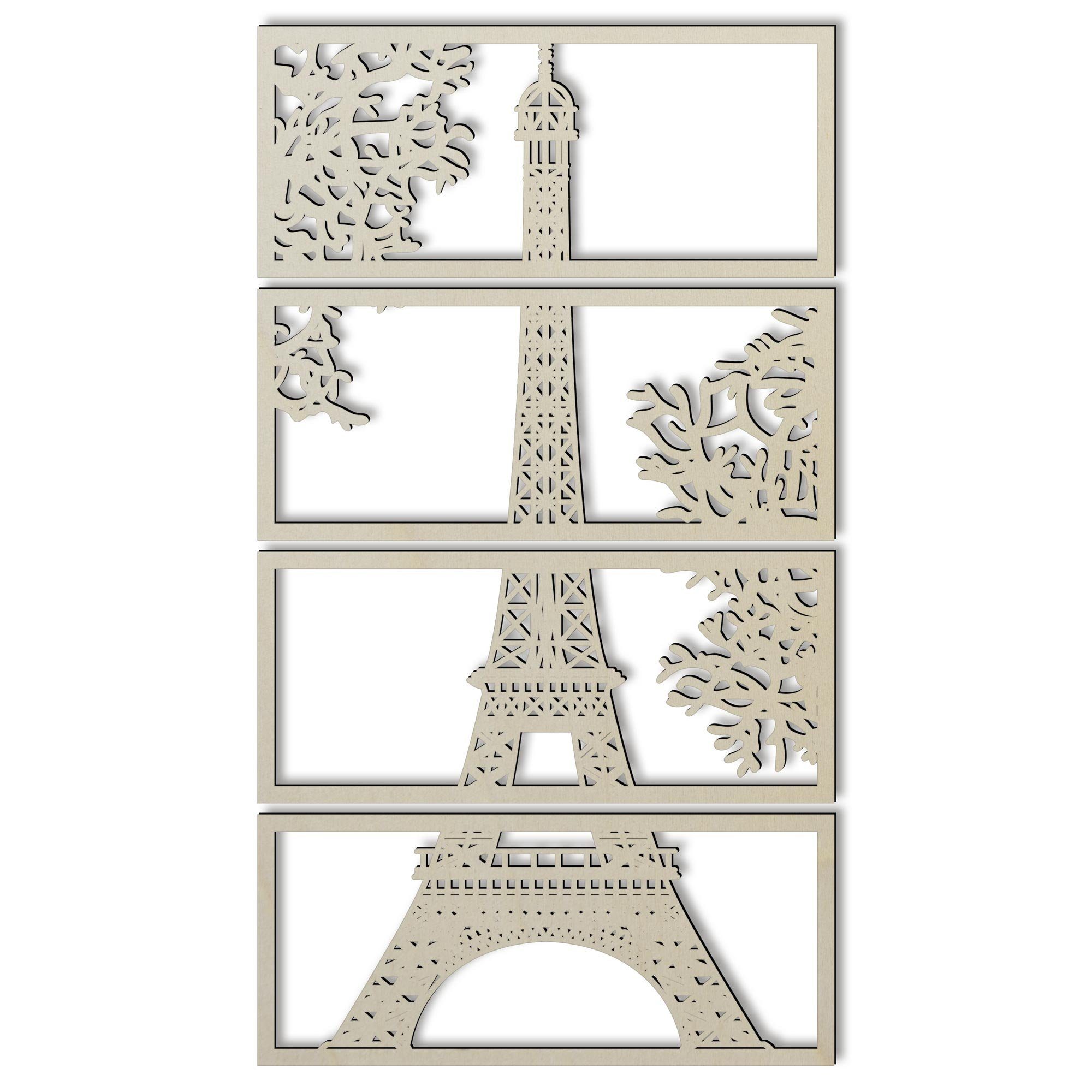 Namofactur Wanddekoobjekt XXL Eiffelturm Holz Wanddeko Wandbild Unbehandelt