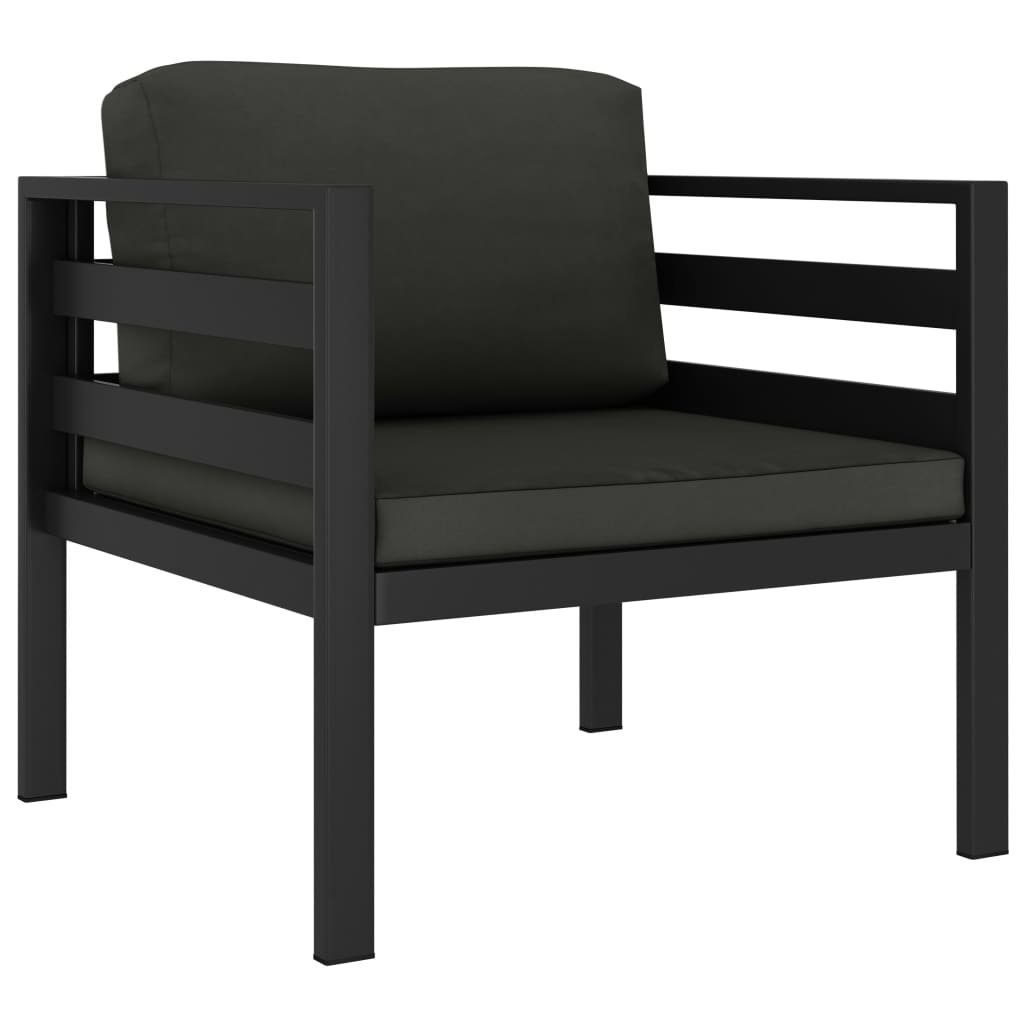 mit Einzelsofa Aluminium Kissen Teile Loungesofa Anthrazit, 1 vidaXL