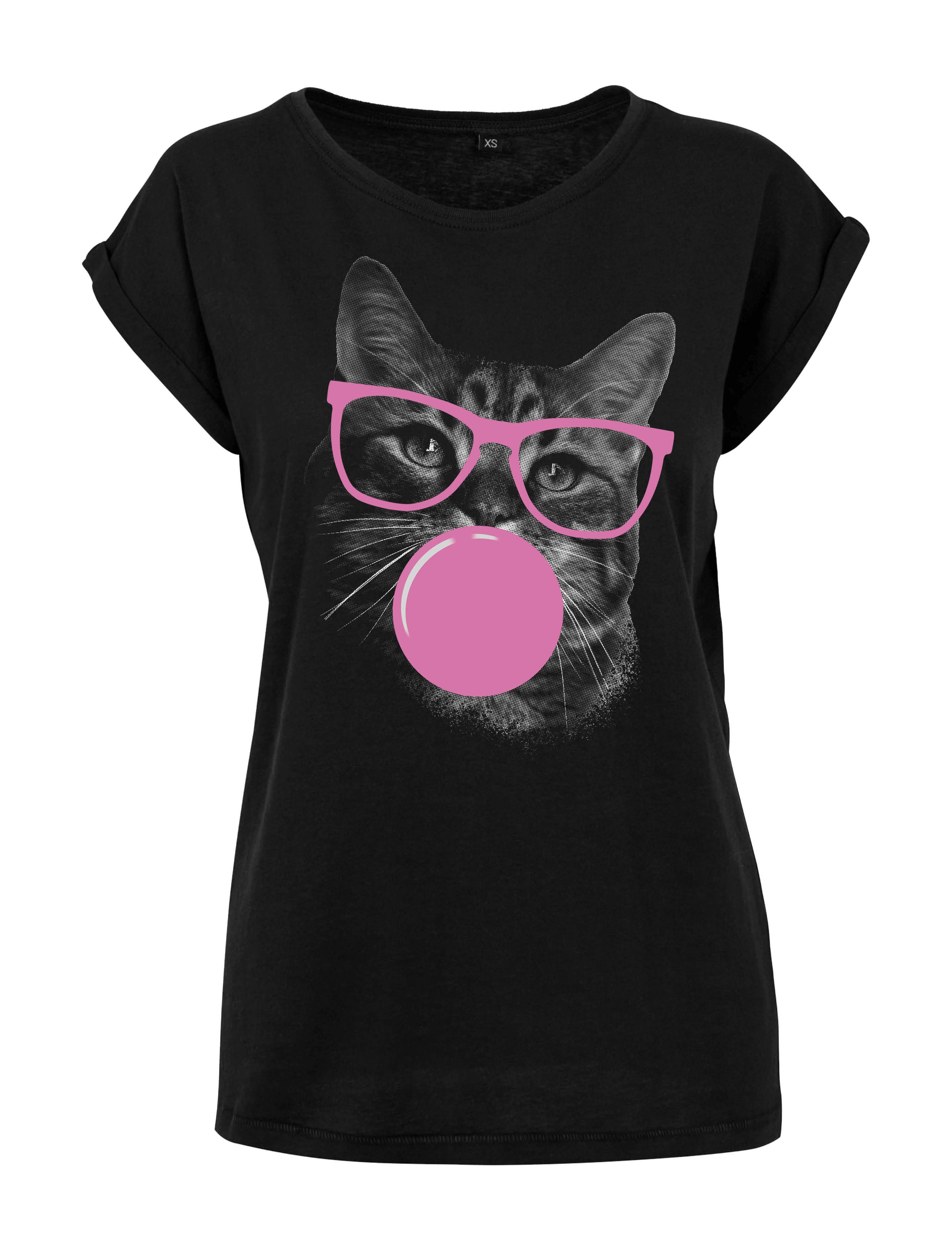 Youth Designz Print-Shirt Katze Kaugummi Damen T-Shirt als Statement oder G günstig online kaufen