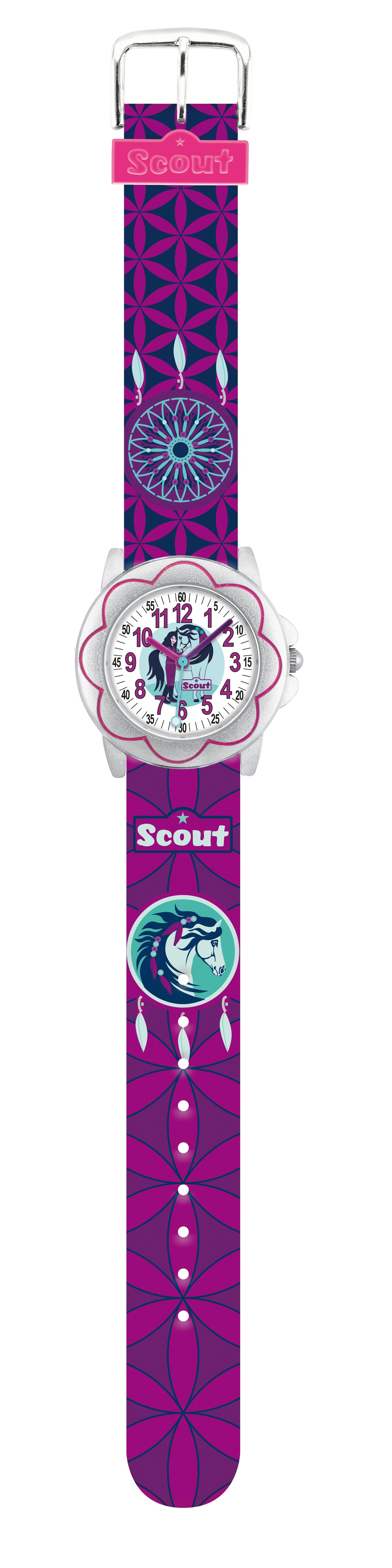 breit ideal als mm 280393034, ca. Motiven auch Kunstlederarmband Star Armband: Geschenk, der Quarzuhr Scout Scout-Serie, mit Kids, 16