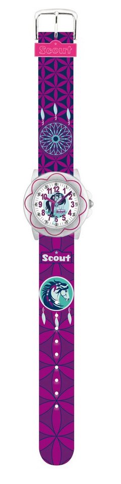 Scout Quarzuhr Star Kids, 280393034, ideal auch als Geschenk, Armband:  Kunstlederarmband mit Motiven der Scout-Serie, ca. 16 mm breit