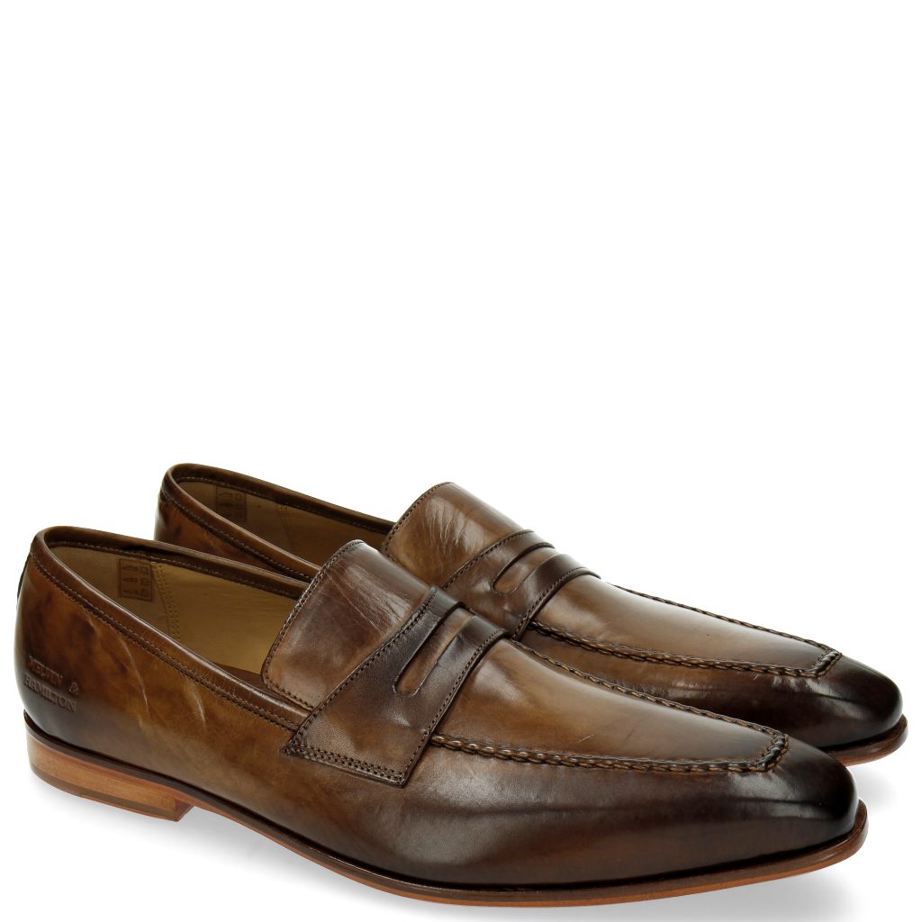 Mocassin Homme "Santo 1" En Cuir De Veau - Semelle Cuir Et Gomme - Bout Rond - Talon Plat - Style Décontracté Chic