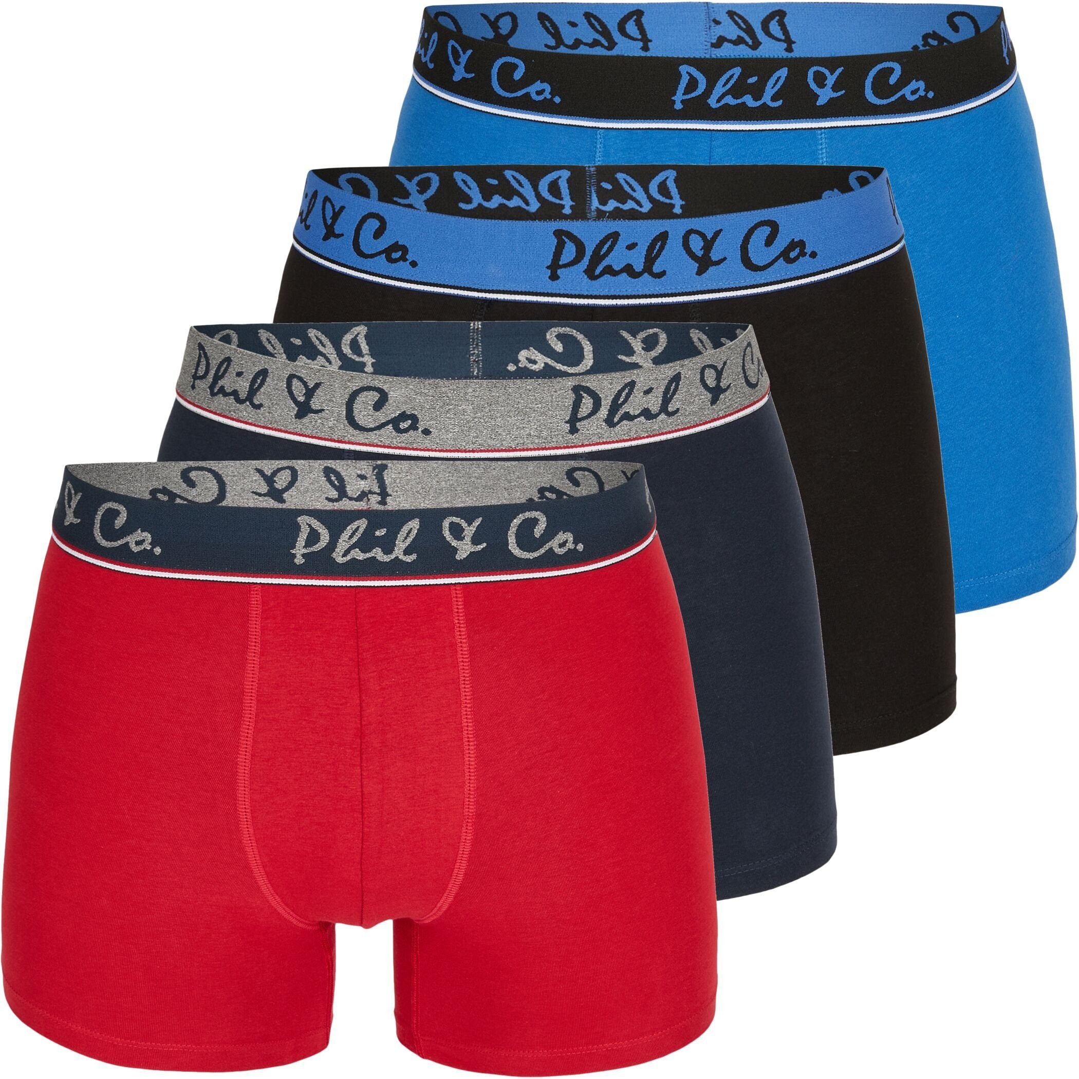 Phil & Co. Boxershorts 4er Pack Phil & Co Berlin Jersey Boxershorts Trunk Short Pant FARBWAHL (1-St) DESIGN 18