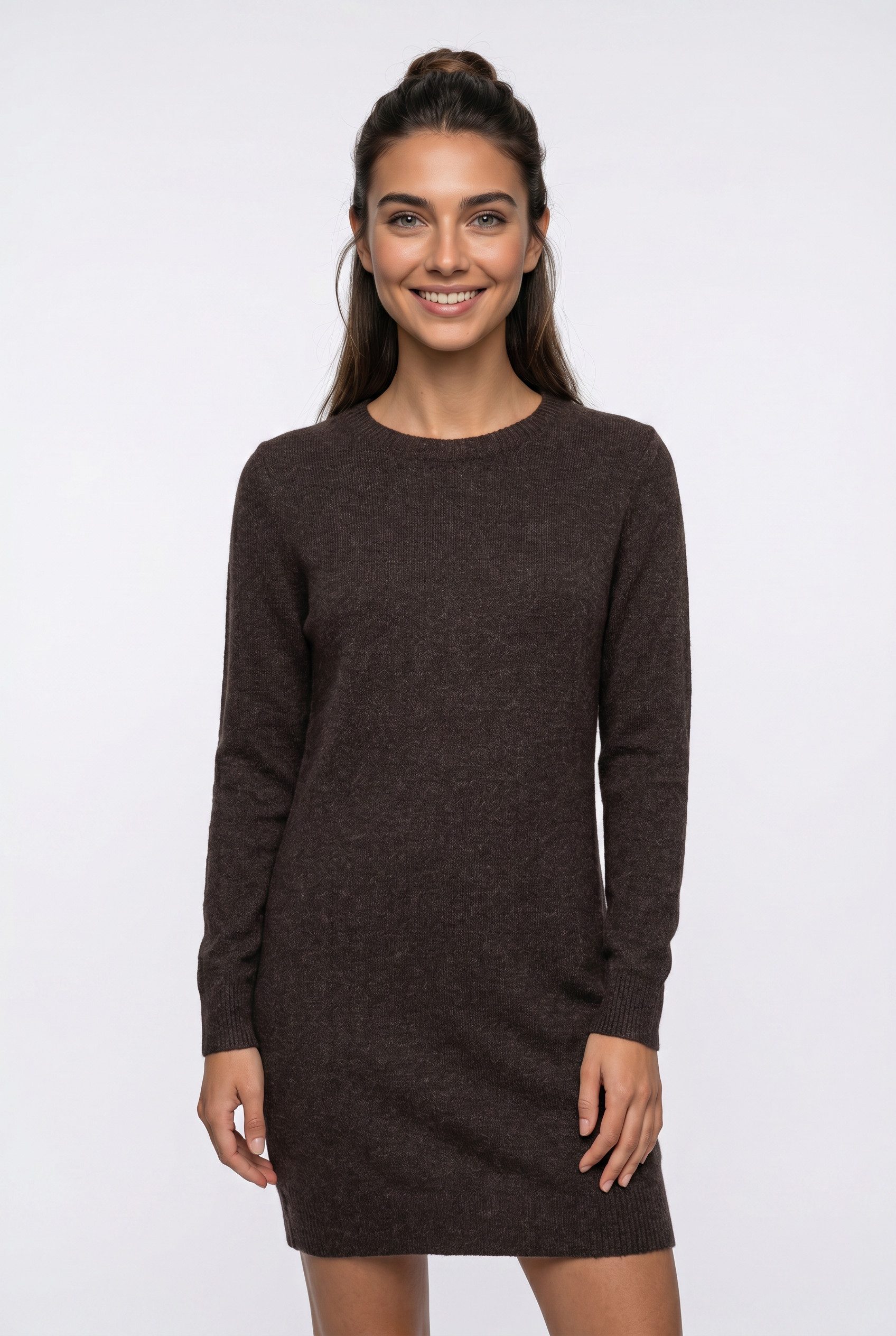 Vero Moda Strickkleid VMDOFFY LS O-NECK DRESS GA NOOS Materialmix mit Stretch, locker geschnitten