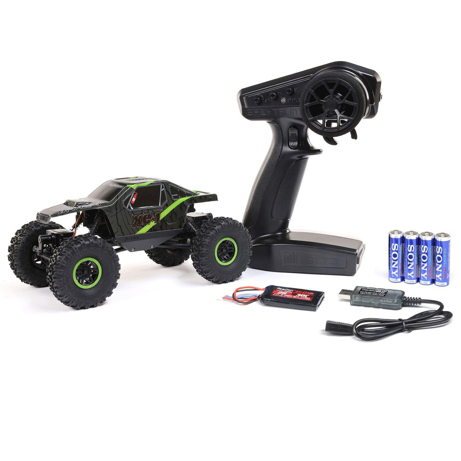 RC-Buggy Axial RC AX24 Crawler XC-1 1:24 4WD RTR grün, Akku, Ladegerät