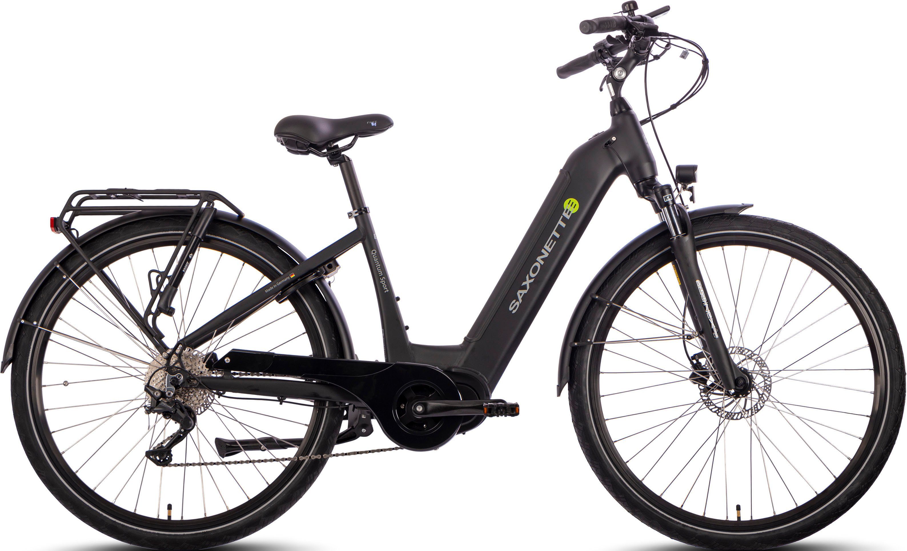 SAXONETTE E-Bike Trekkingrad Quantum Sport Wave, 10 Gang Shimano, Kettenschaltung, Mittelmotor, 540 Wh, Pedelec, Elektrofahrrad für Damen u. Herren