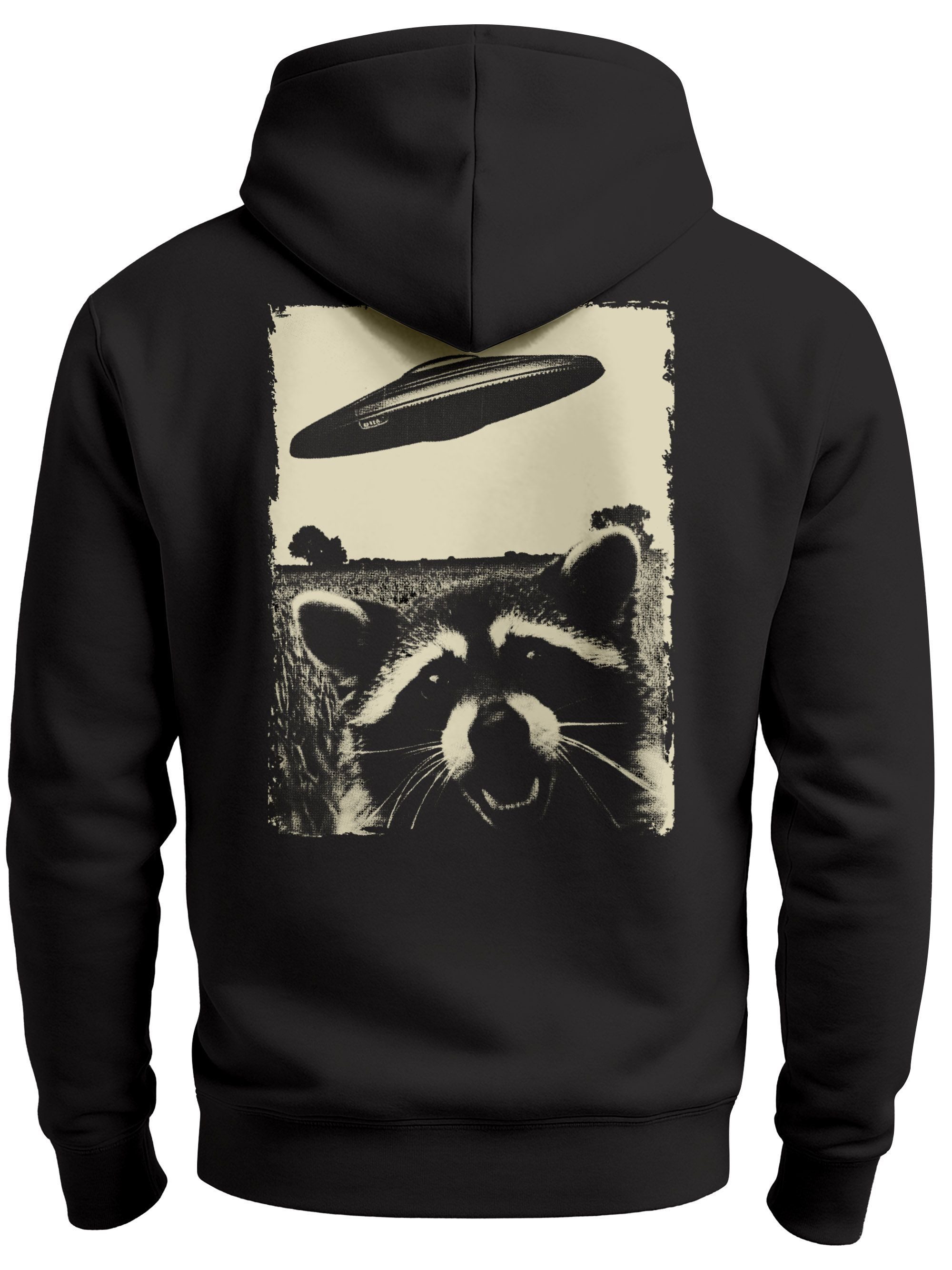 Neverless Sweatjacke Herren Sweatjacke Backprint Waschbät Ufo Alien Invasio günstig online kaufen